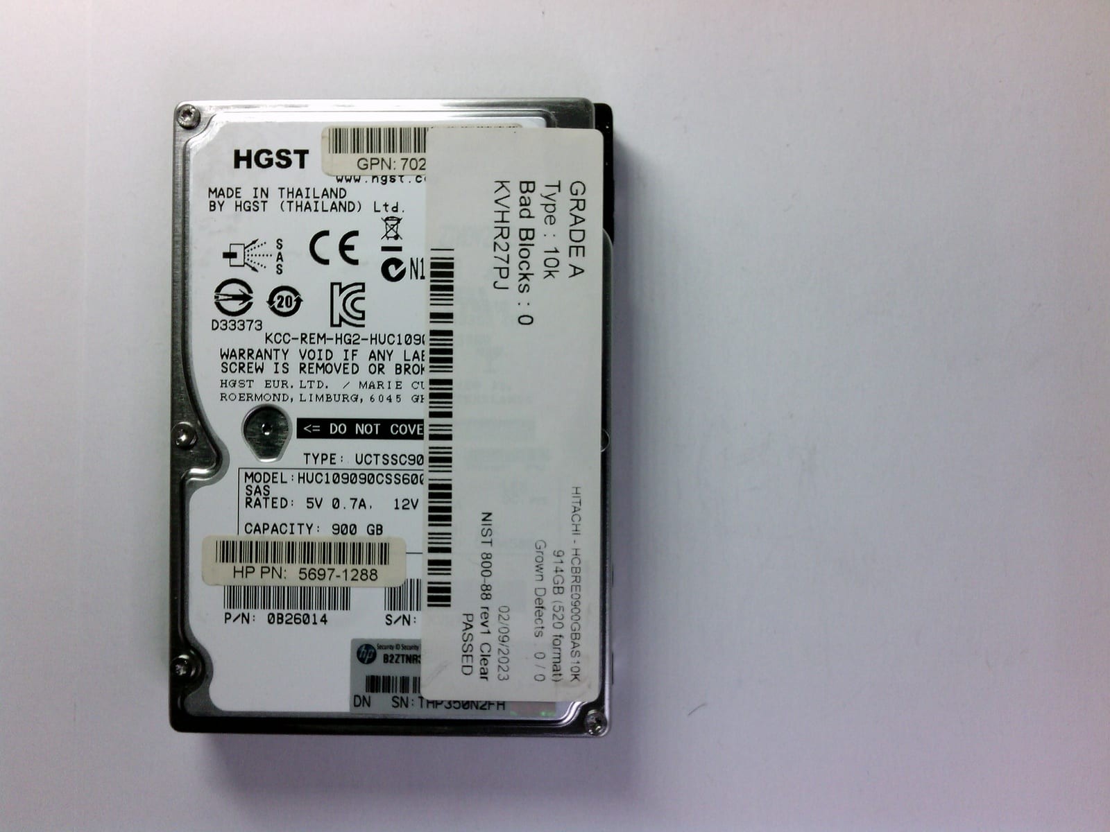 HITACHI HCBRE0900GBAS10K 914GB 2.5" 12Gb/s 10k RPM SAS Drive Tested