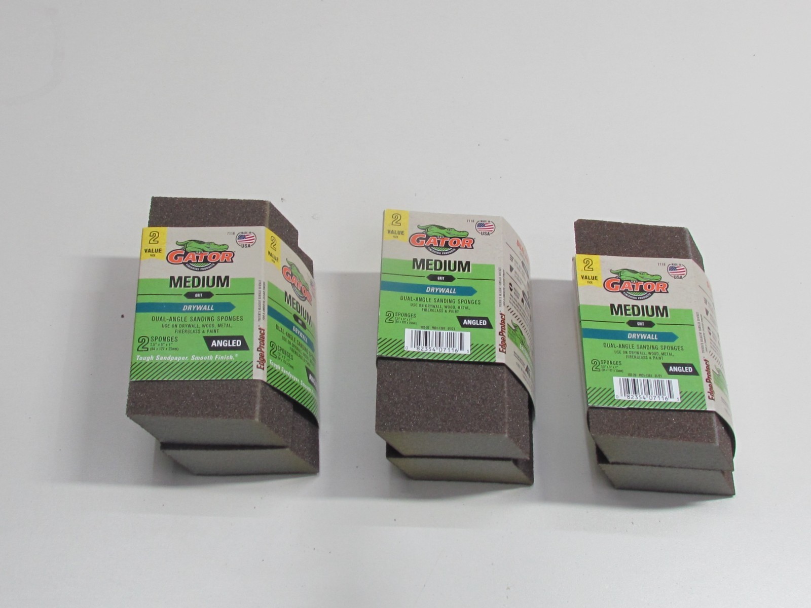 Gator Brand Medium Grit Angled Drywall Sanding Sponge 246929-7118 2pack 3 Packs
