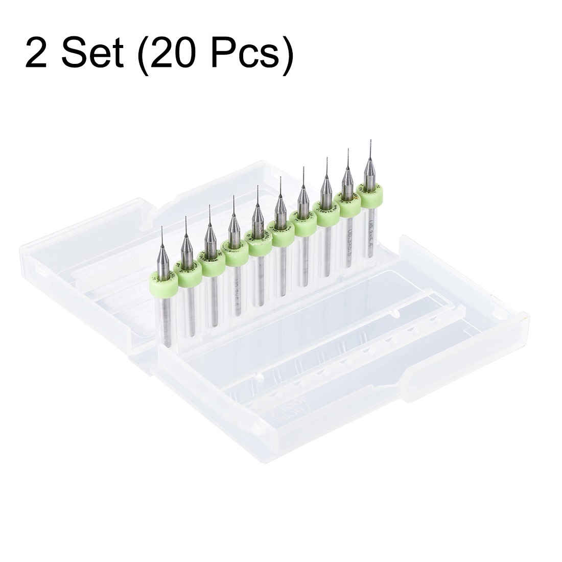 20PACK 0.3mm Micro PCB Drill Bits Carbide CNC Engraving Circuit Board Tool