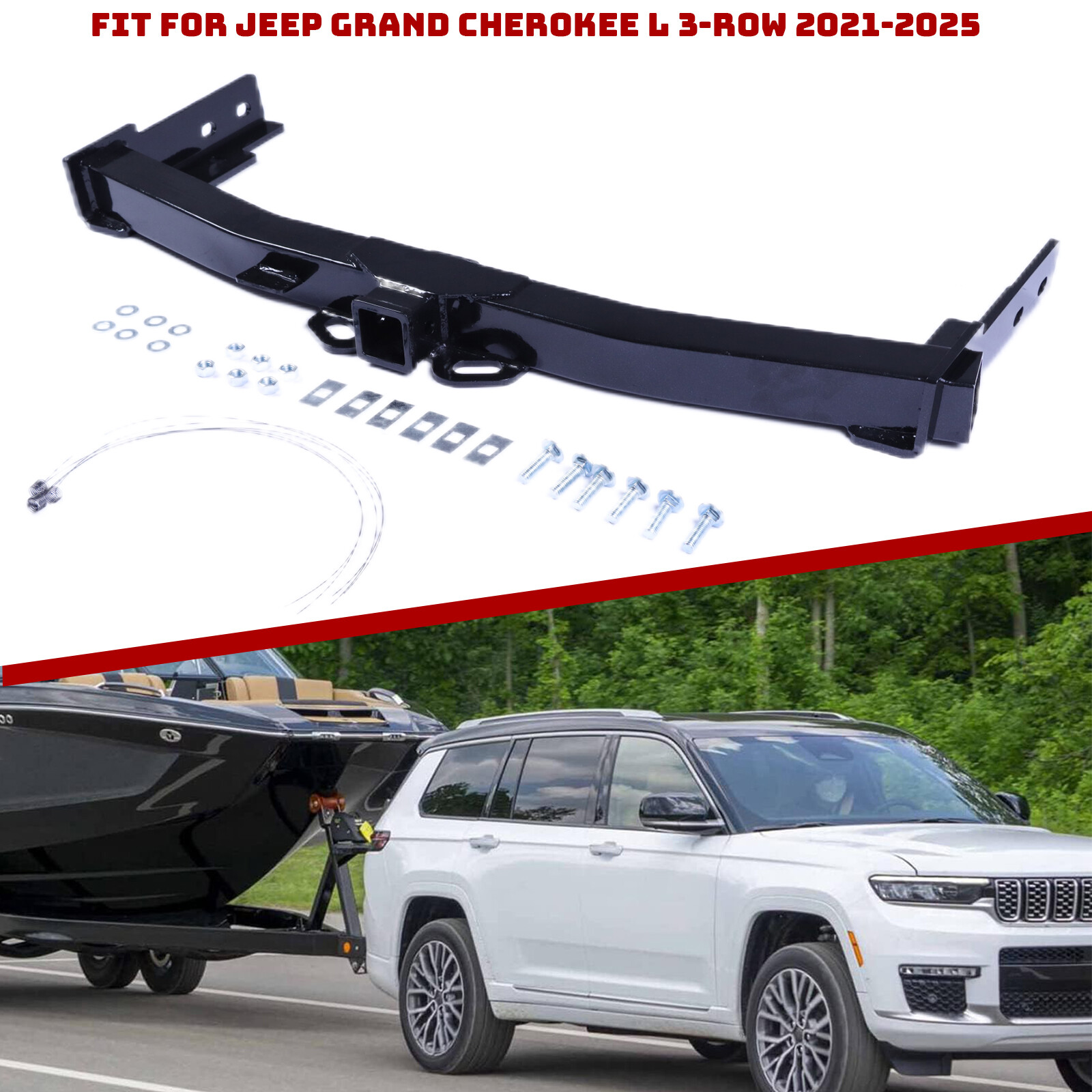 For Jeep Grand Cherokee L 3-Row 2021-2025 Trailer Hitch Receiver Towing ClassIII