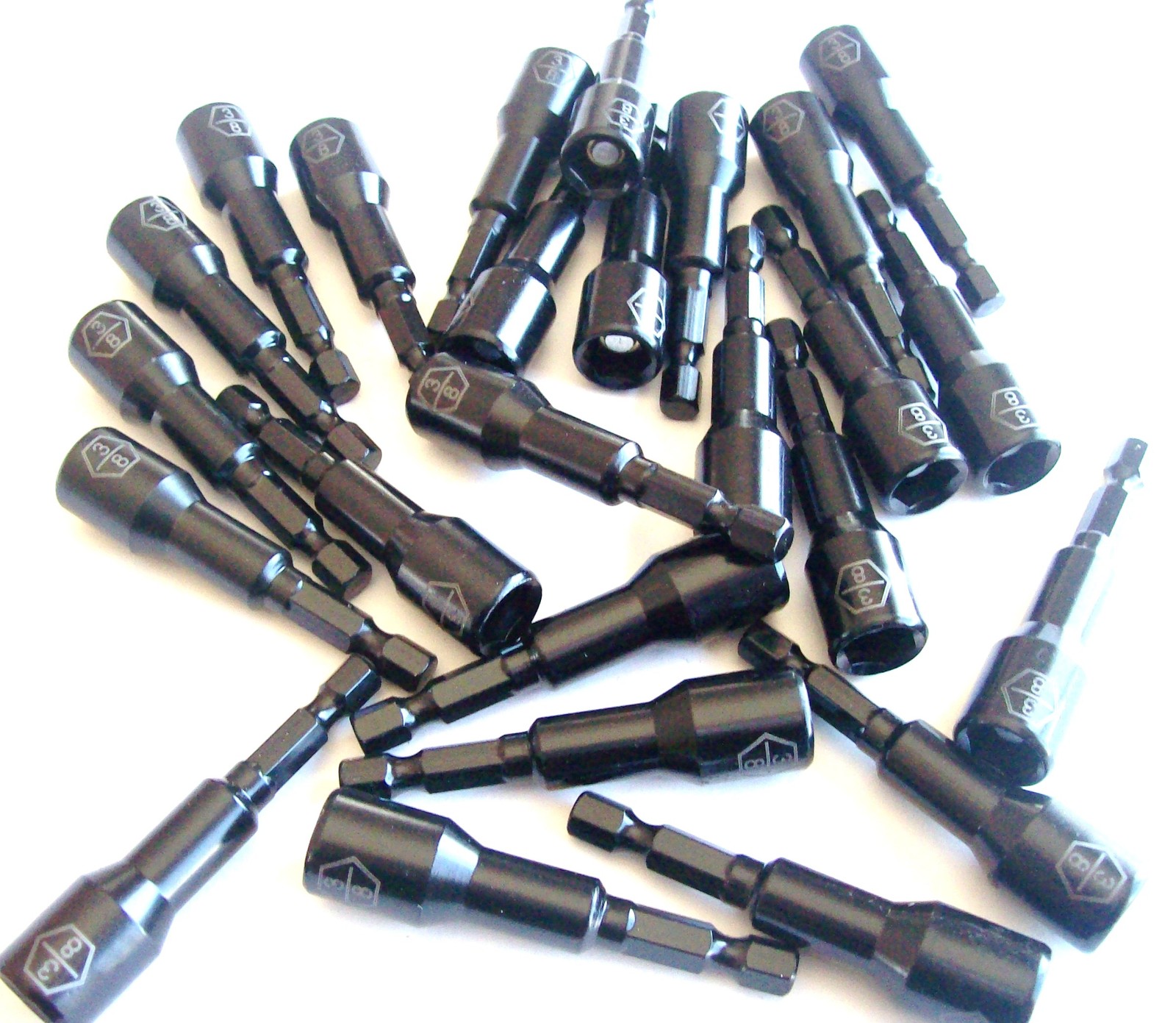 10 GOLIATH INDUSTRIAL LASER ETCHED 3/8" IMPACT MAGNETIC NUT SETTERS IMNS38