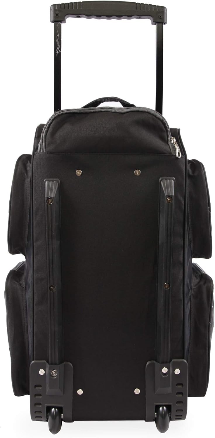 22" Lightweight Carry On Rolling Duffel Bag, Black