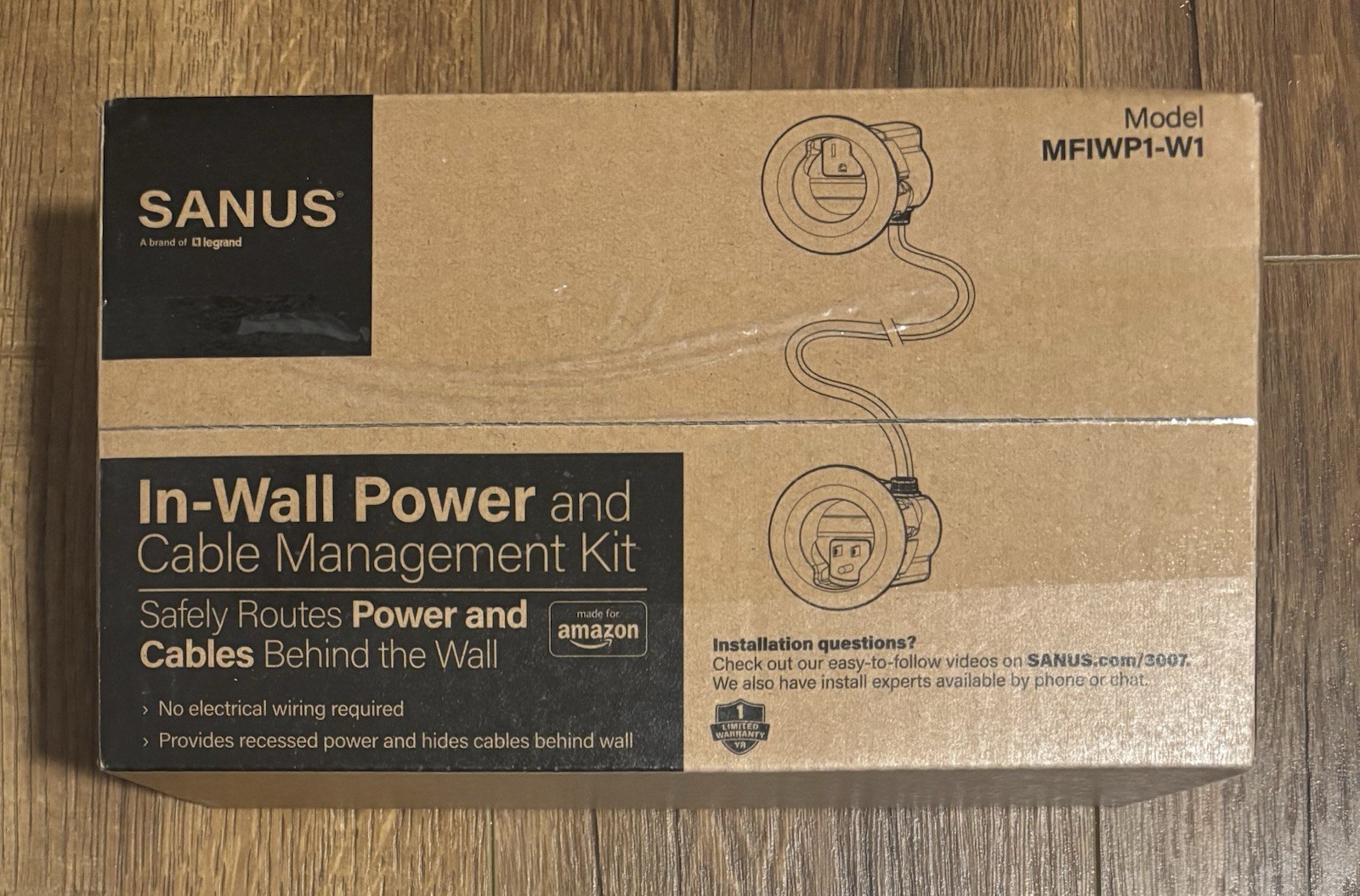 Sanus MFIWP1-W1 Made Retailer In-Wall Power & Cabling Kit for Wall Mounted TVs