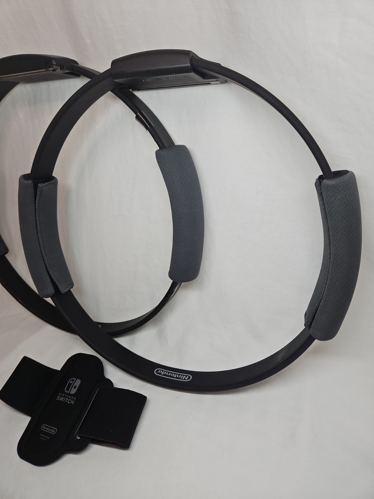 2 Nintendo HAC-023 Ring-Con & 1 Leg Strap for Switch Black/Gray