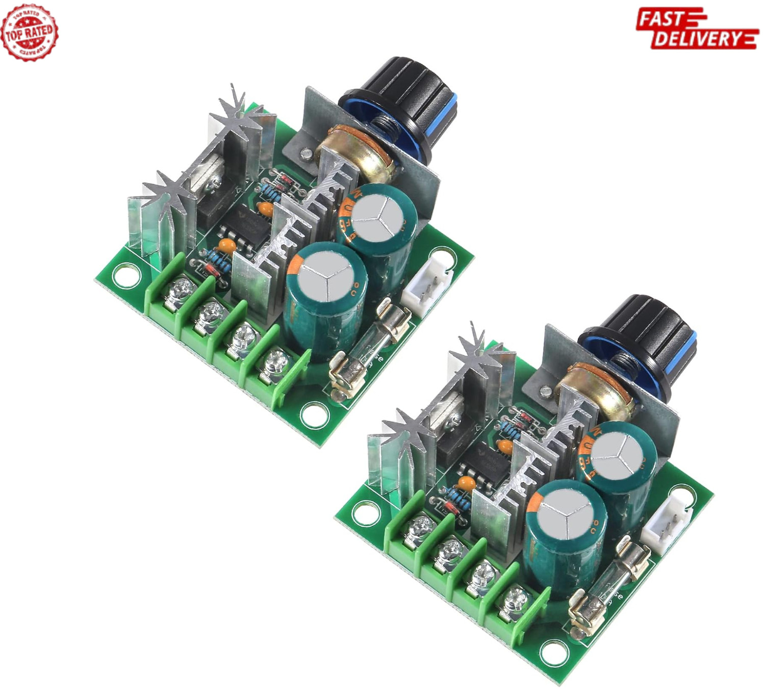 2Pcs 12V-40V 10A PWM DC Motor Speed Control Switch Controller Voltage Regulator