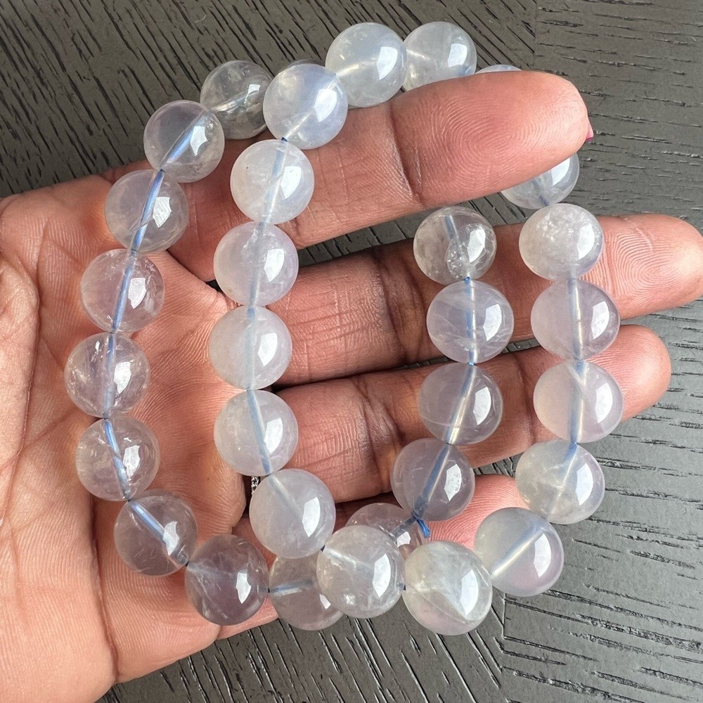 Blue rose quartz bracelet 13mm (one)