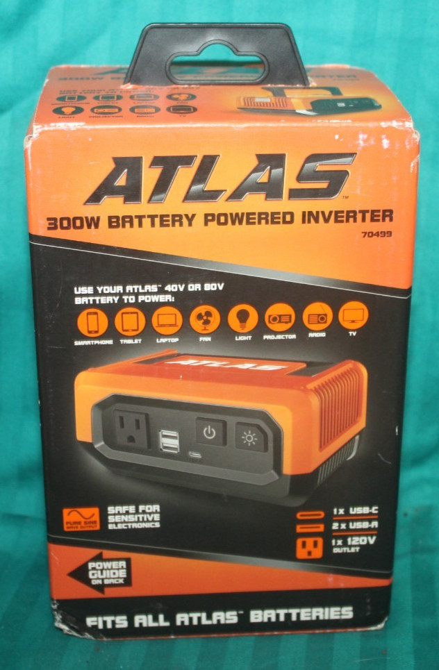 *NEW* Atlas 40V and 80V, 300 Watt Battery-Powered Inverter, Tool Only 70499