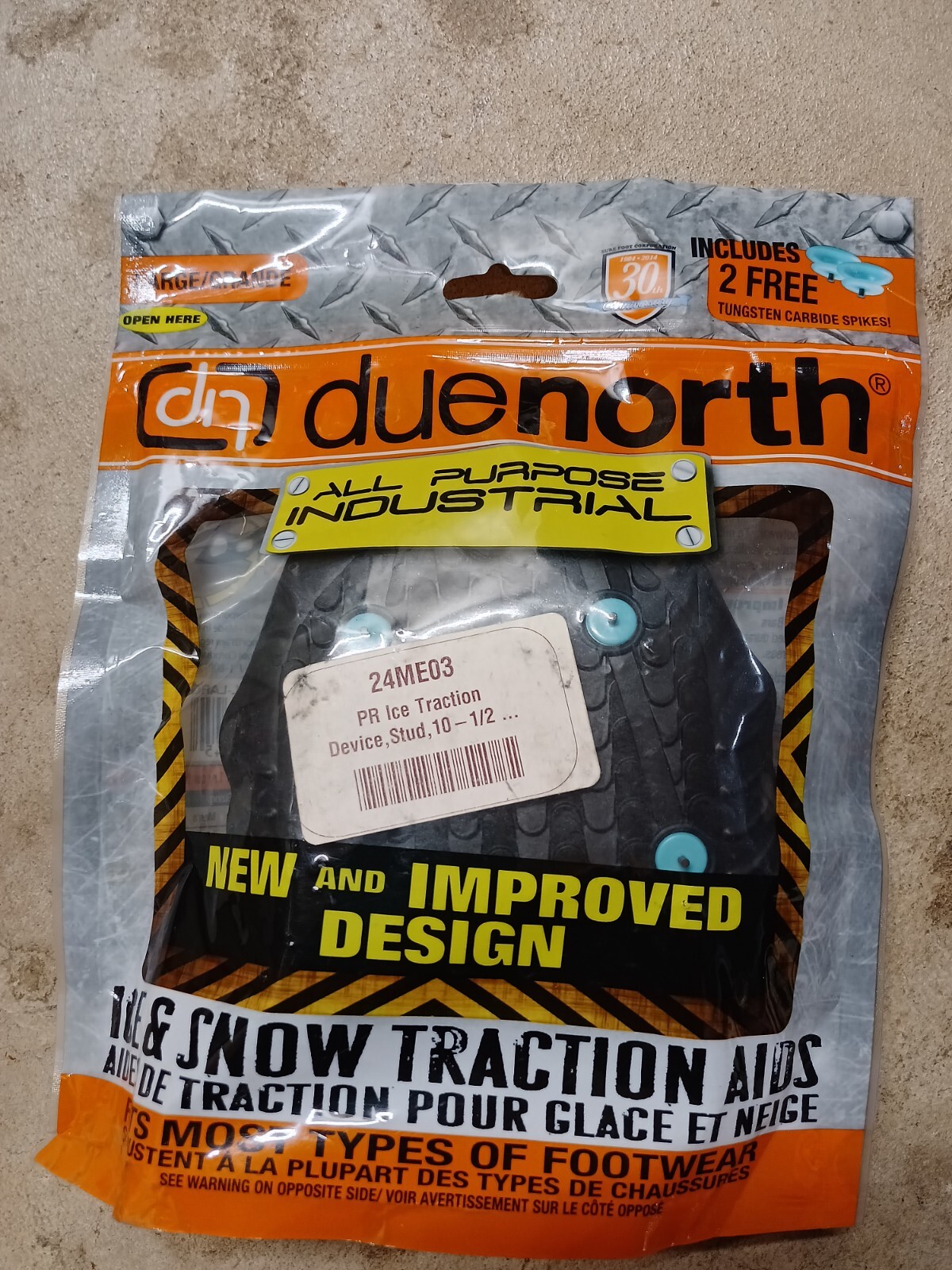 Due North Heavy Duty Industrial Traction Aid Snow Ice Large 11.5-13 Men 10.5-13