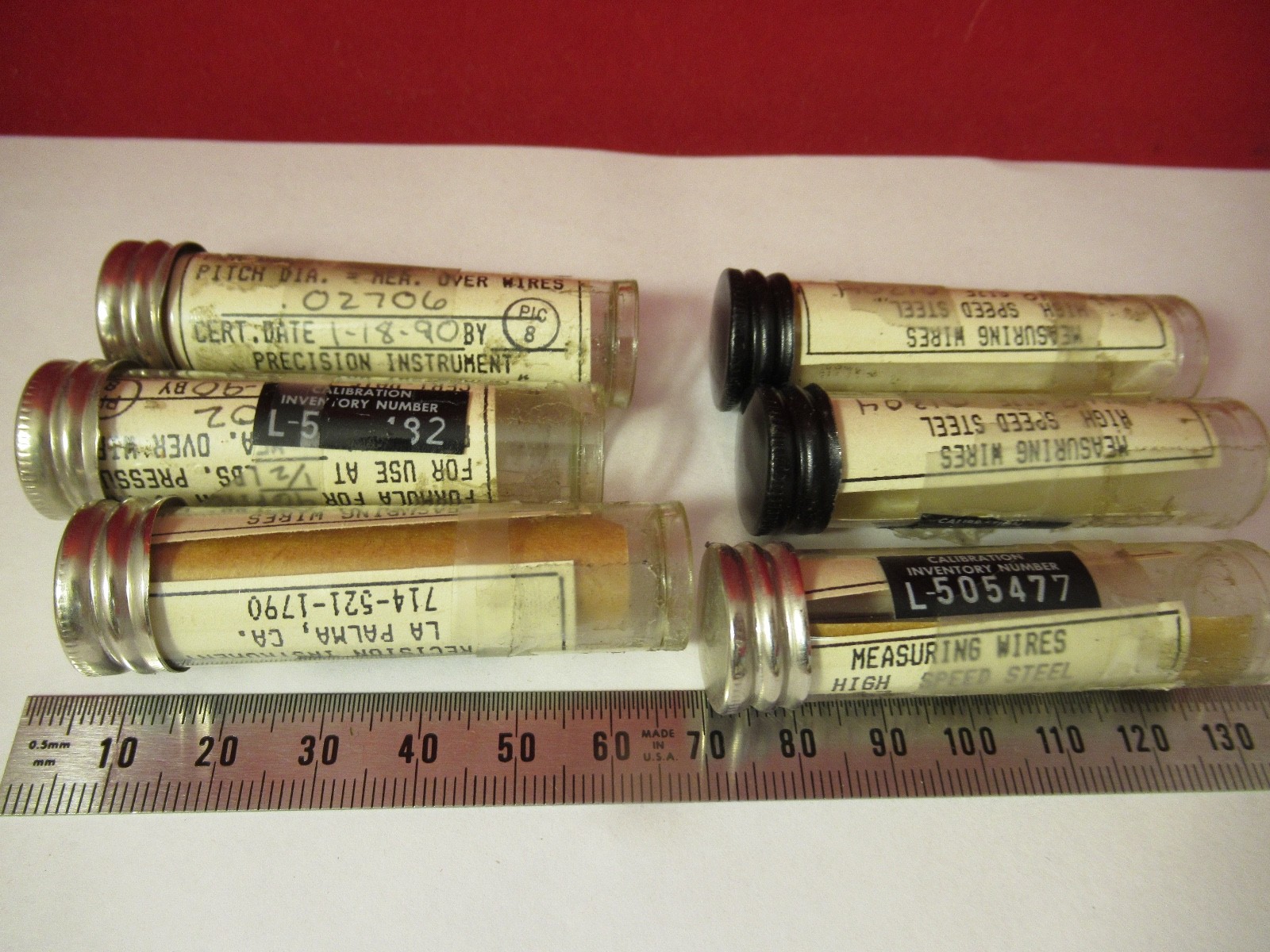 LOT 6 EA MEASURING STEEL WIRE METROLOGY INSPECTION AS PICTURED &FT-2-97