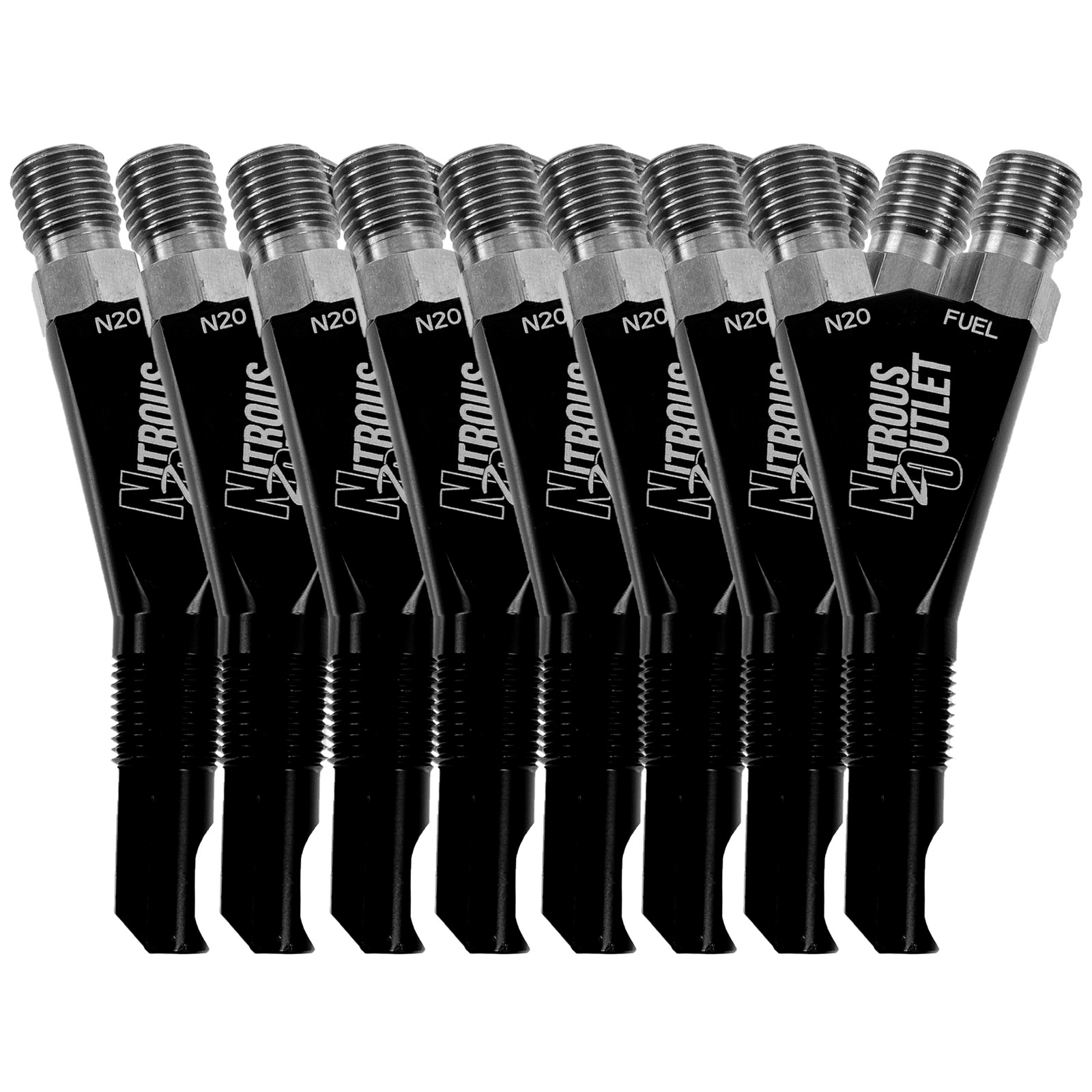 Nitrous Outlet 1/8" NPT Wet Nitrous Nozzle - 8 Pack/90 Degree Discharge/Aluminum