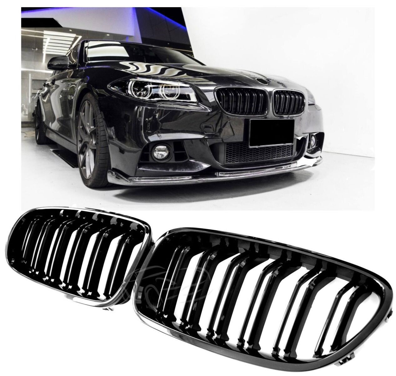 Sport Grill for BMW 5 Series F10 F11 Double Slat Gloss Black M Performance New