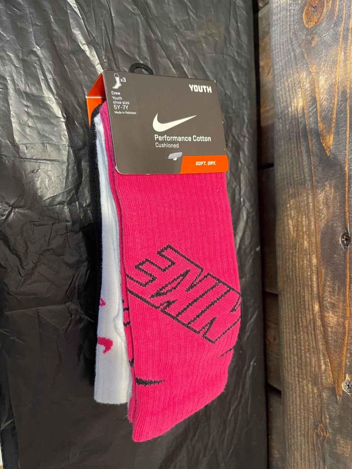 Nike kids performance cotton sock SX4715 961 size M 5y-7y (3pair)