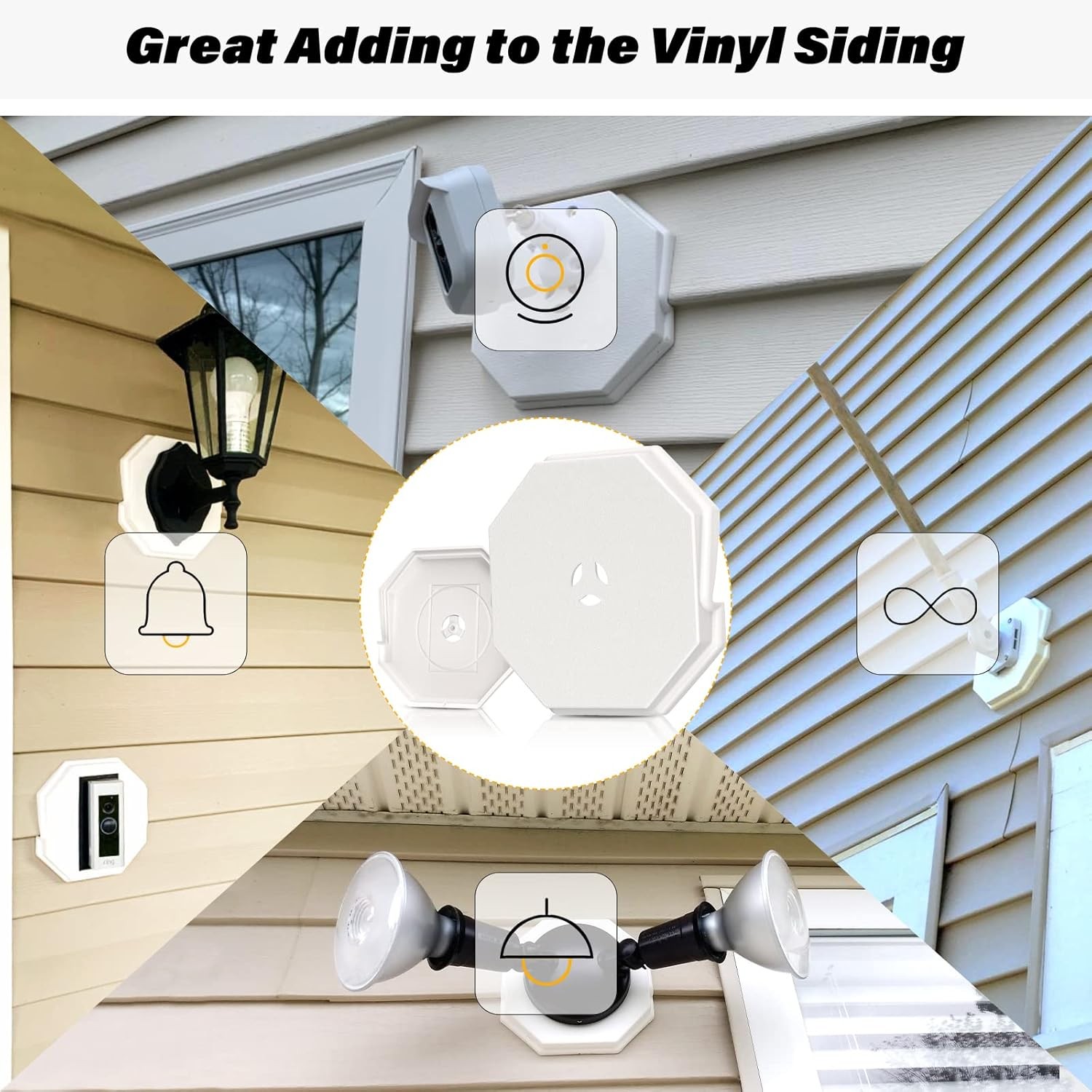 Vinyl Siding Mounting Blocks, Kit, 130110006001 Octagon White