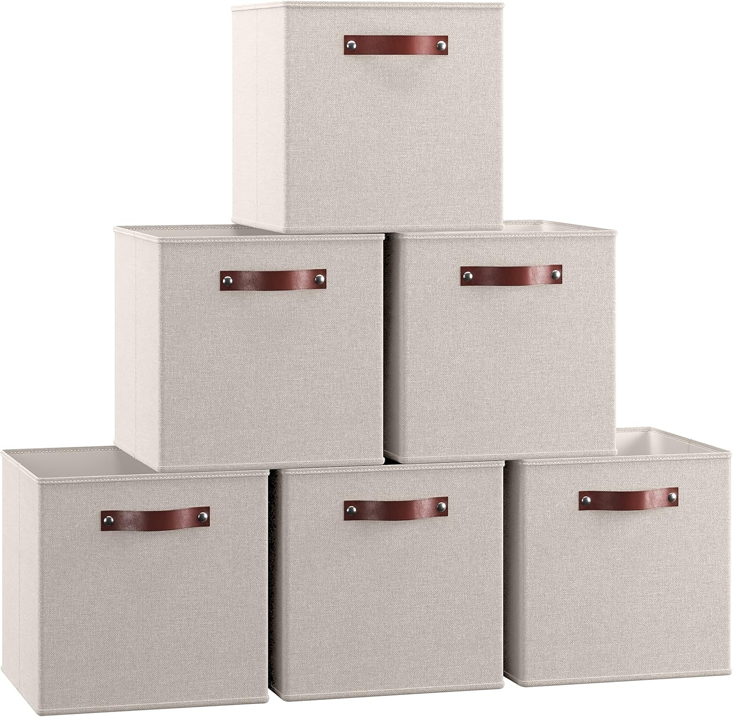 13 x 13 Storage Cube Bins, Foldable Collapsible Fabric Storage Bins Box Linen
