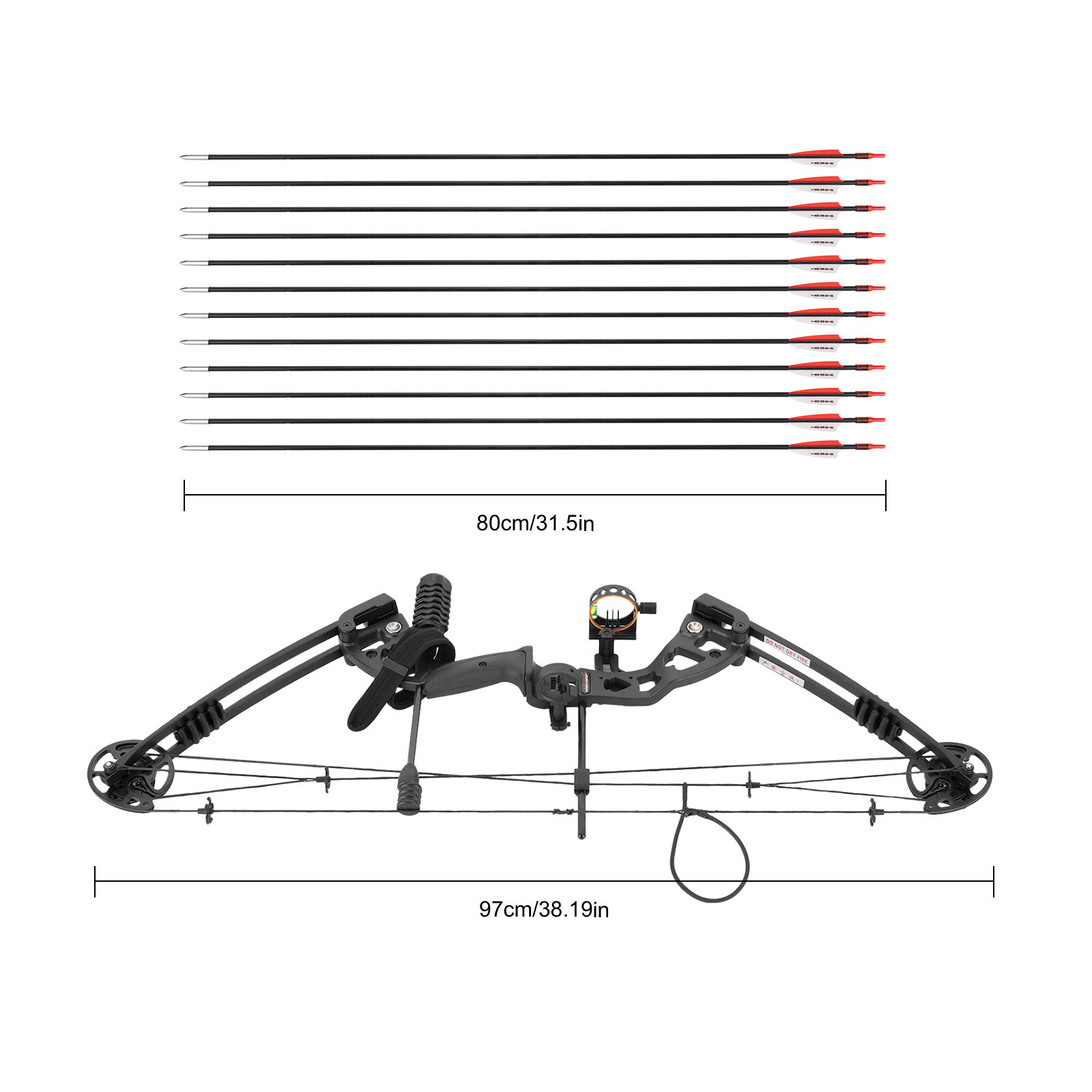 Black Archery Hunting Compound Bow Kit Beginner Archery Tool Right-Hand 30-60lbs