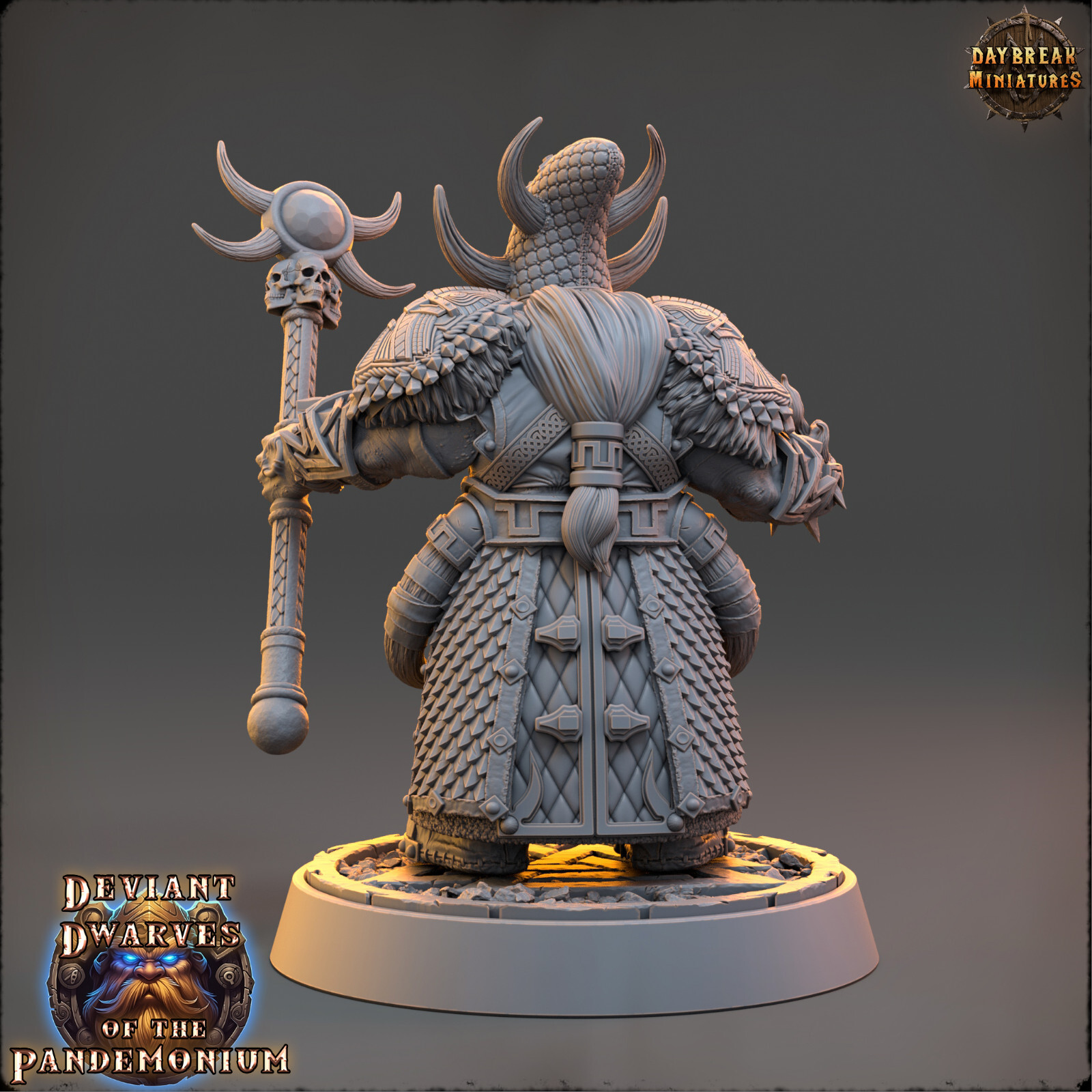 Deviant Dwarf Warlock Kromund | DayBreak Miniatures | Compatible with D&D/AOS