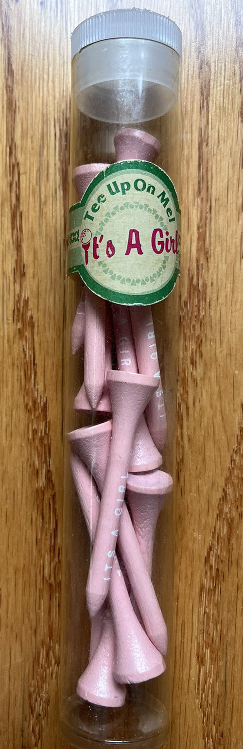 Golf Tee Novality Gift It’s A Girl One Dozen Pink Golf Tees In Cylinder