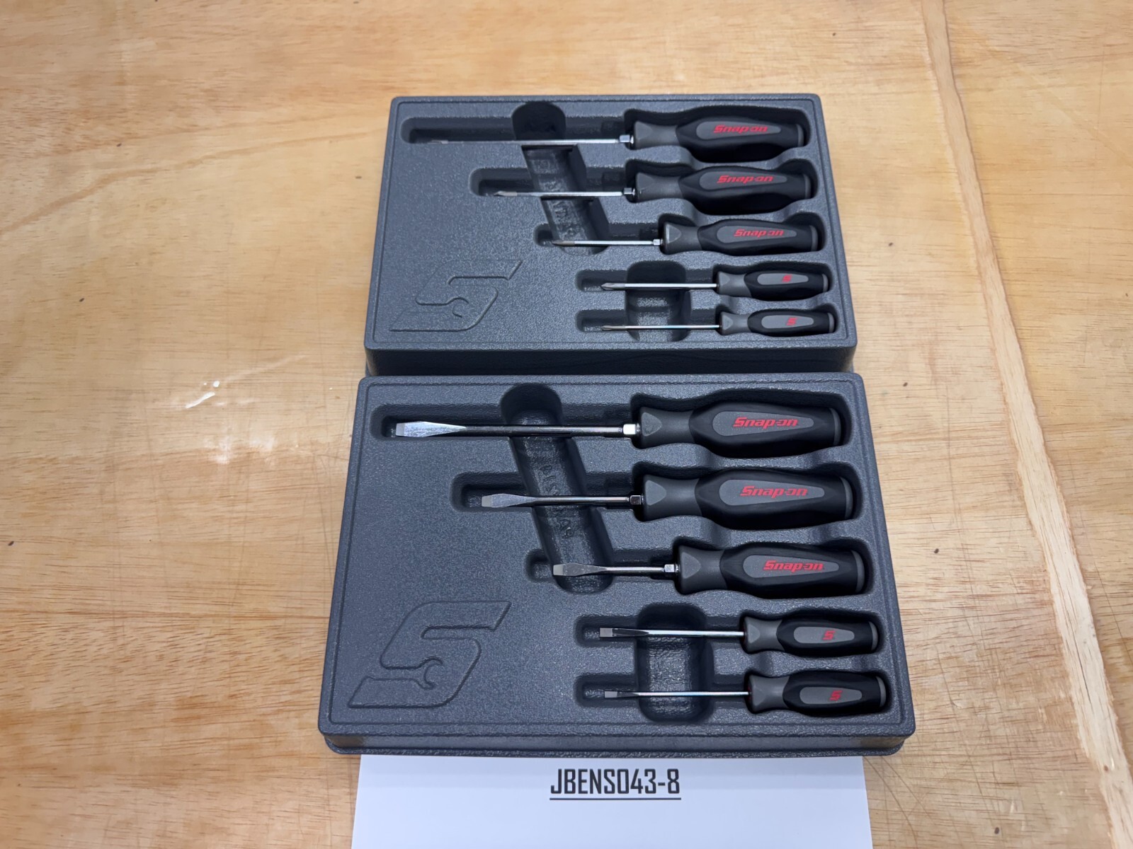 Snap-on Tools NEW 10pc DARK TITANIUM Soft Phillips & Flat Head Screwdriver Sets