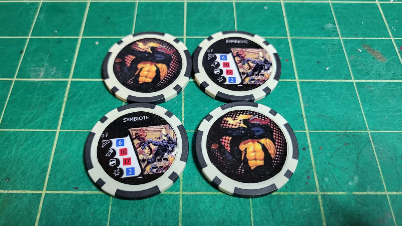 Heroclix Custom Symbiote Bystanders Tokens 4X for Venom God of Symbiotes M23-005