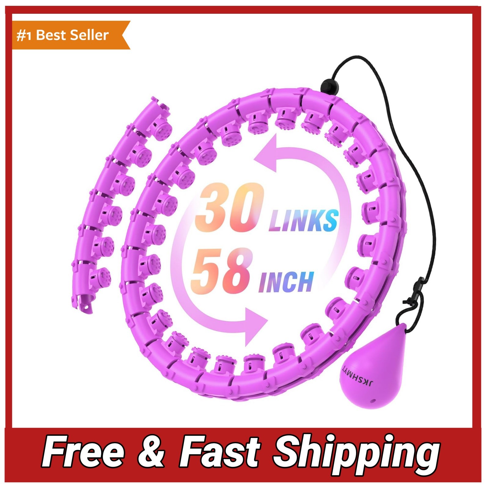 Infinity Hoop Fit Plus Size 58", Weighted Hoops for Adults Weight Loss