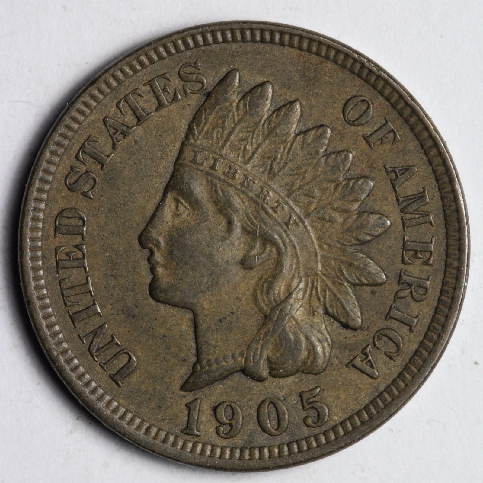 1905 Indian Head Cent Penny AU E188 GRM