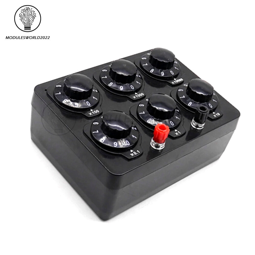 0-99999Ohm 6knobs Simple Resistance Box Resistor Electricity Teaching Instrument