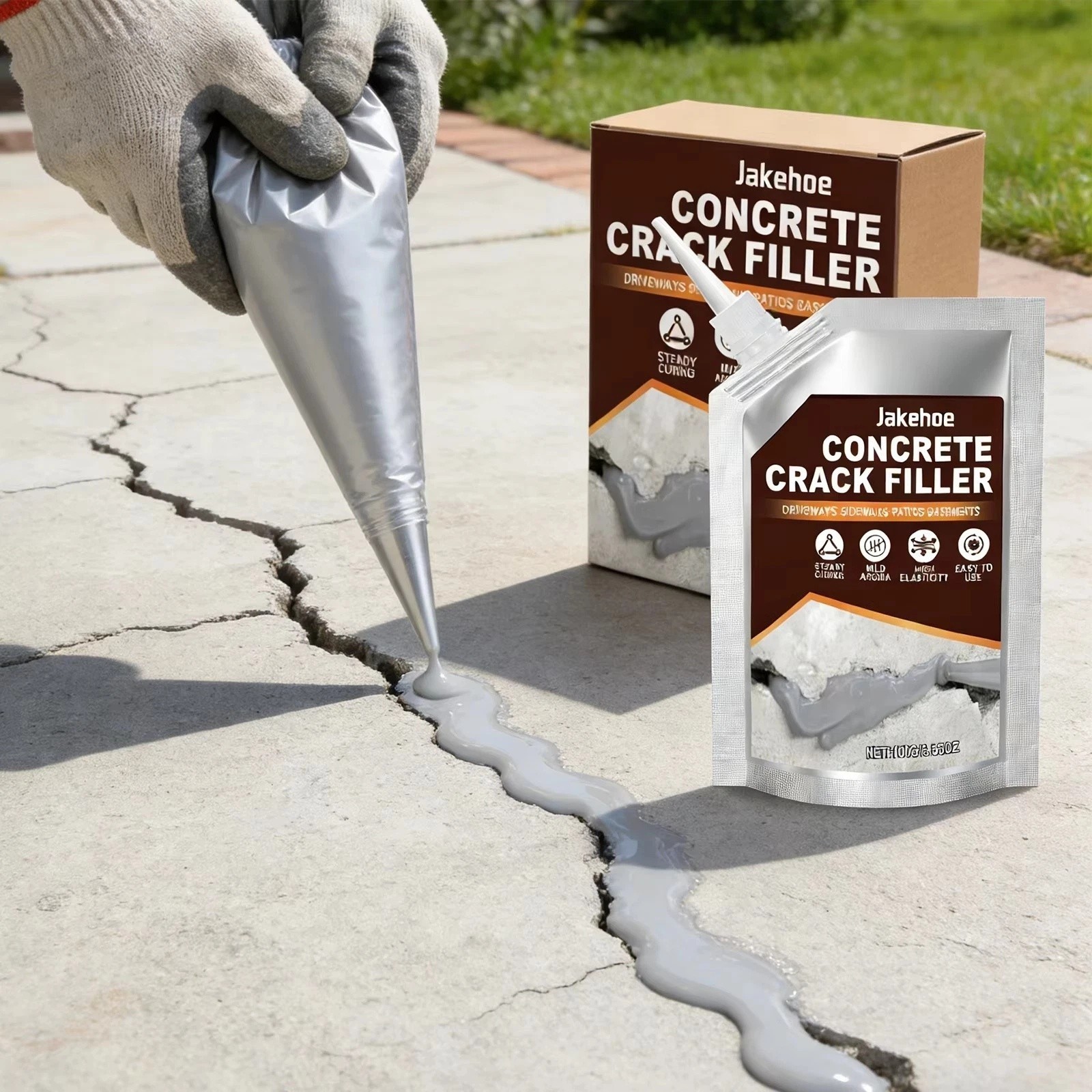 Concrete Crack Filler, High Elasticity Liquid Cement Crack Filler, Self Leveling