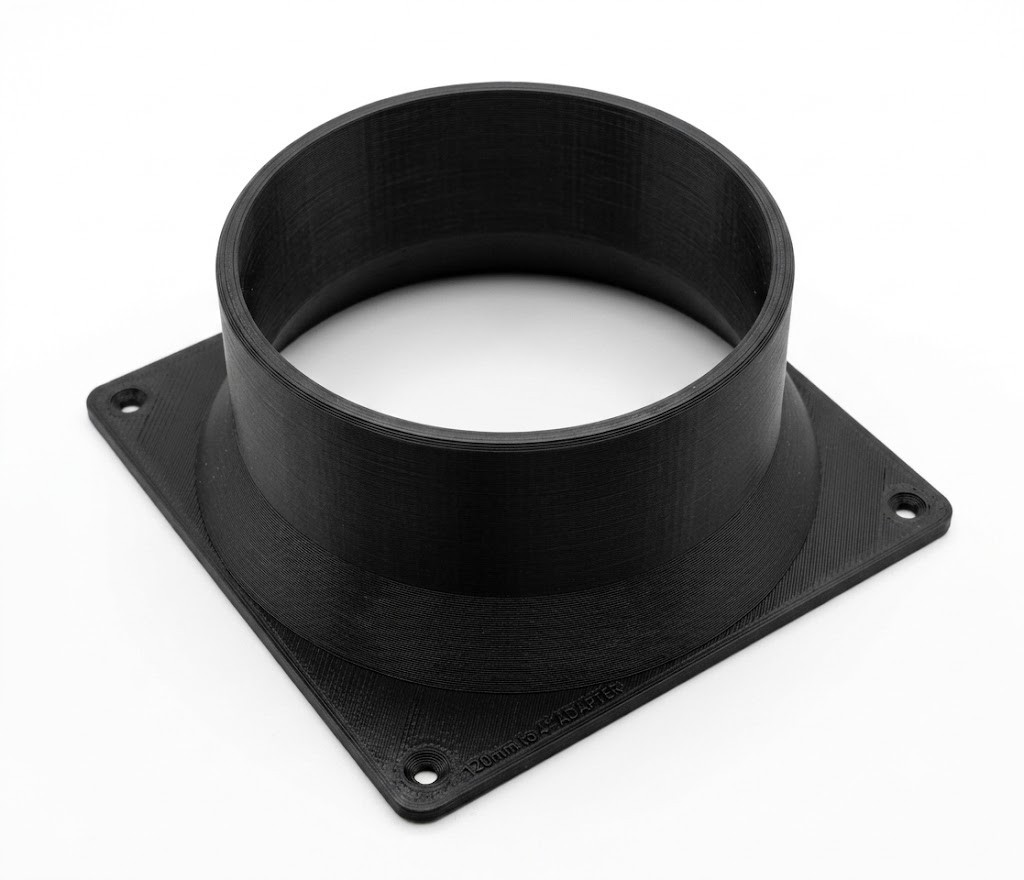 120mm Fan to 4 Inch Duct PC cooling fan duct deflect