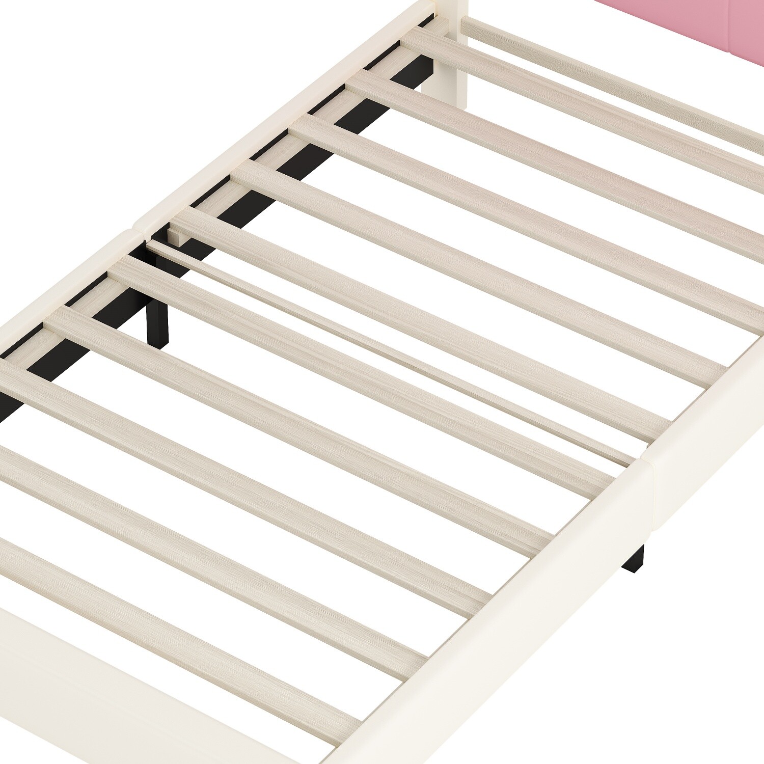 Twin/Full Size Bed Frame PU Upholstered Platform Bed w/ Headboard
