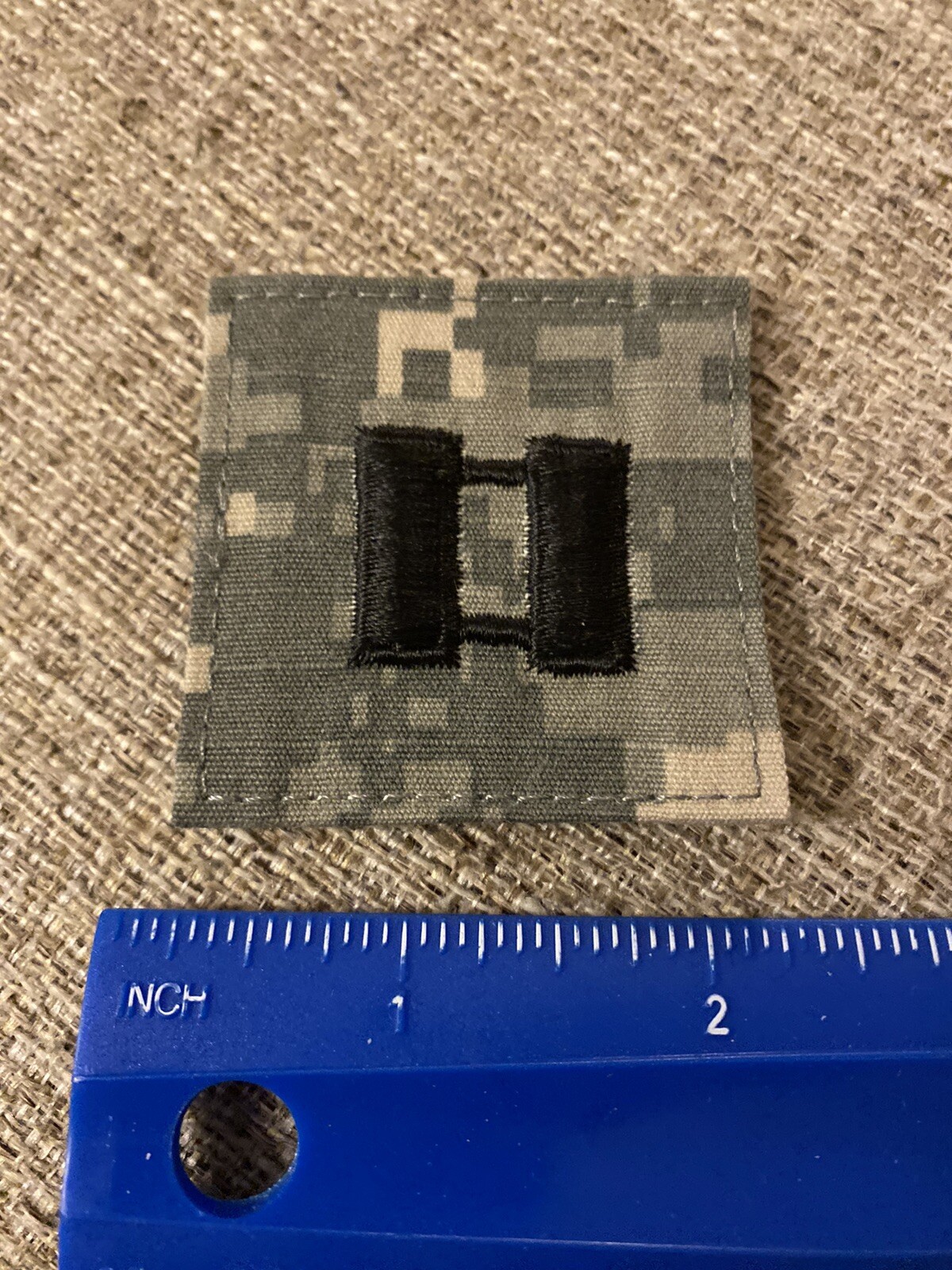 US Army Captain CPT O-3 Rank ACU Hook / Loop Pattern Military Patch INV6675