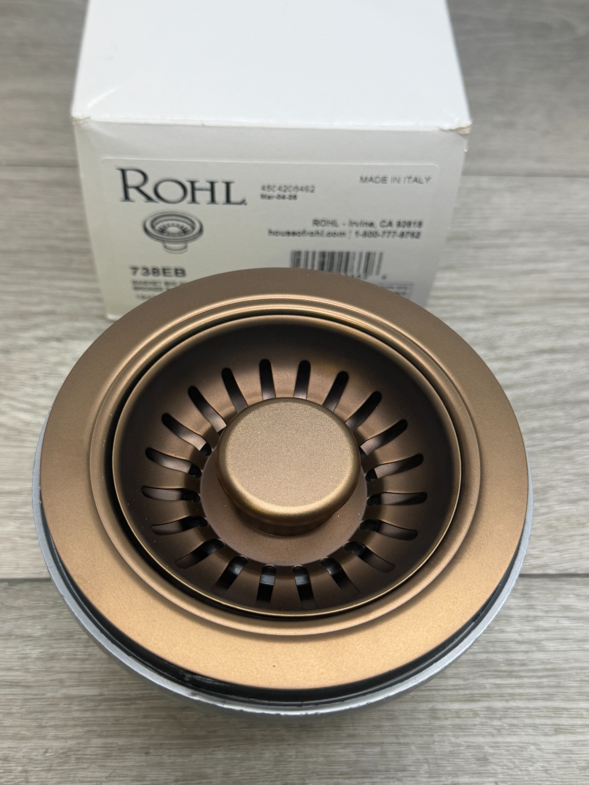 Rohl 738EB 3-1/2" Basket Strainer