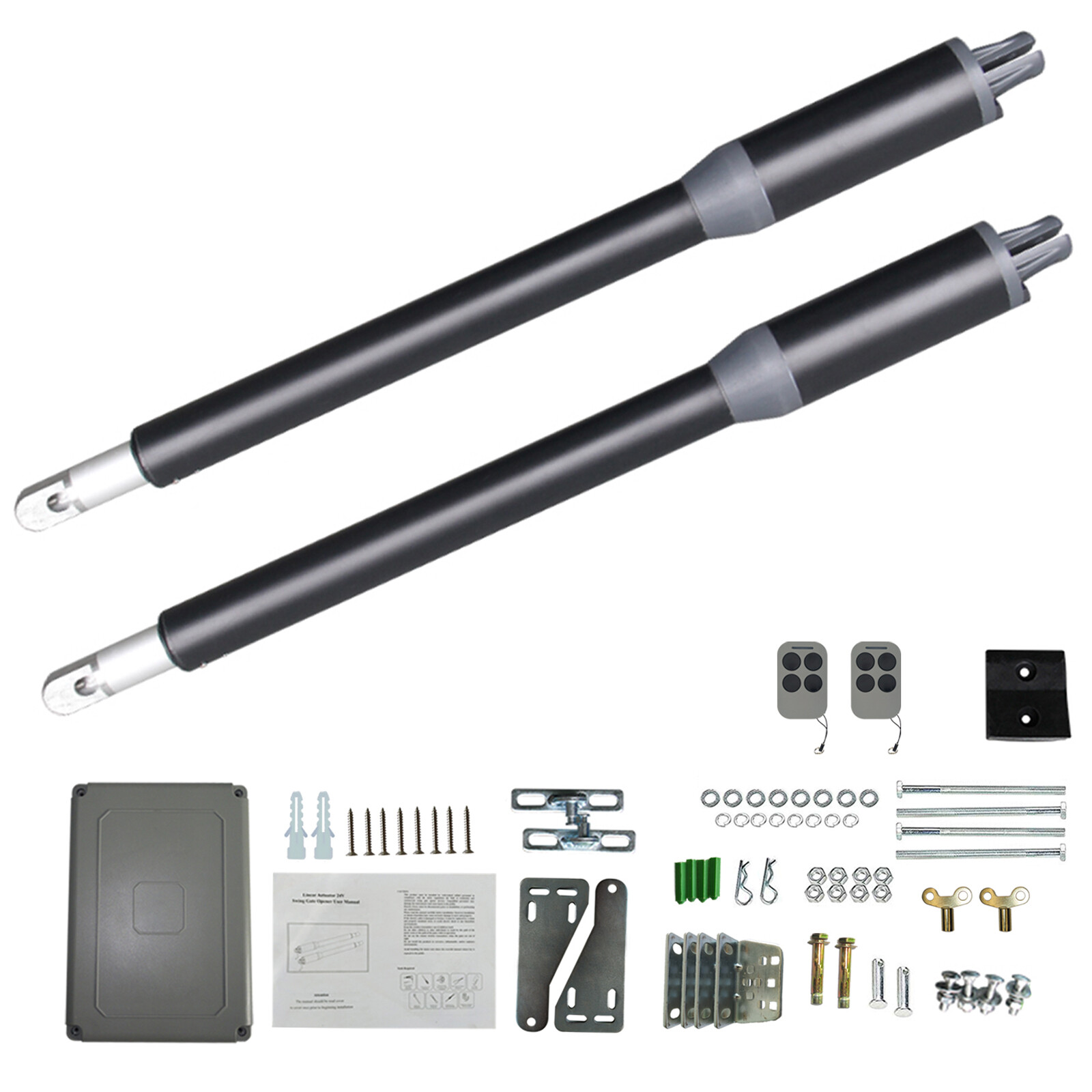 Dual Swing Gate Opener Security System w/ Remote Control Automatic Gate Opener