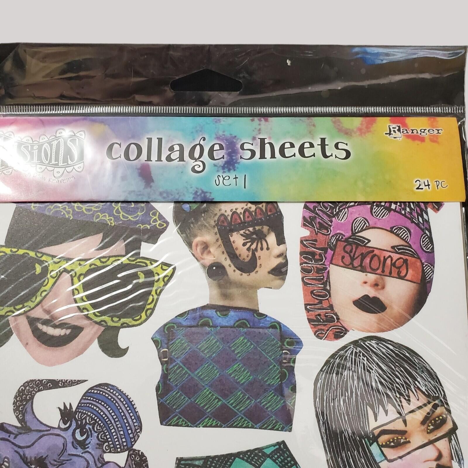 Ranger Dylusions Collage Sheet 8.5 X 11 Set 1 24pc