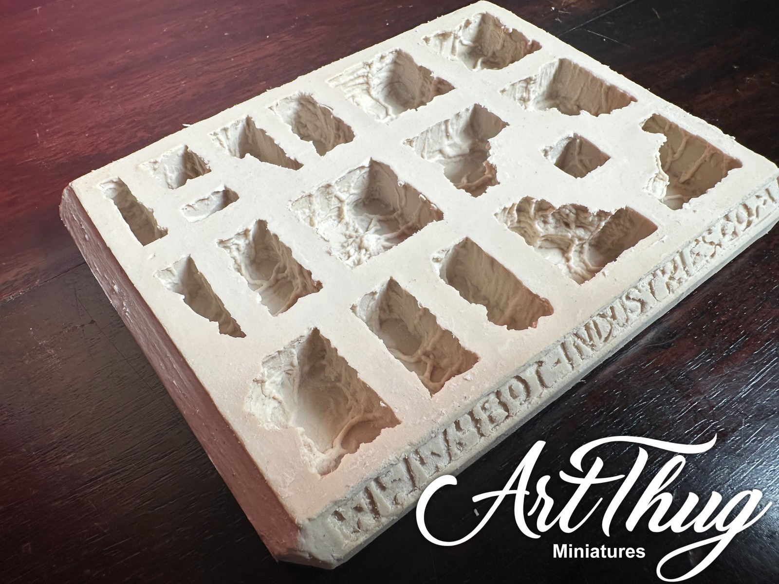 4Bot G07 Lava/Worn Damaged Ground Edge & Crevice Terrain Mold - D&D RPG Terrain