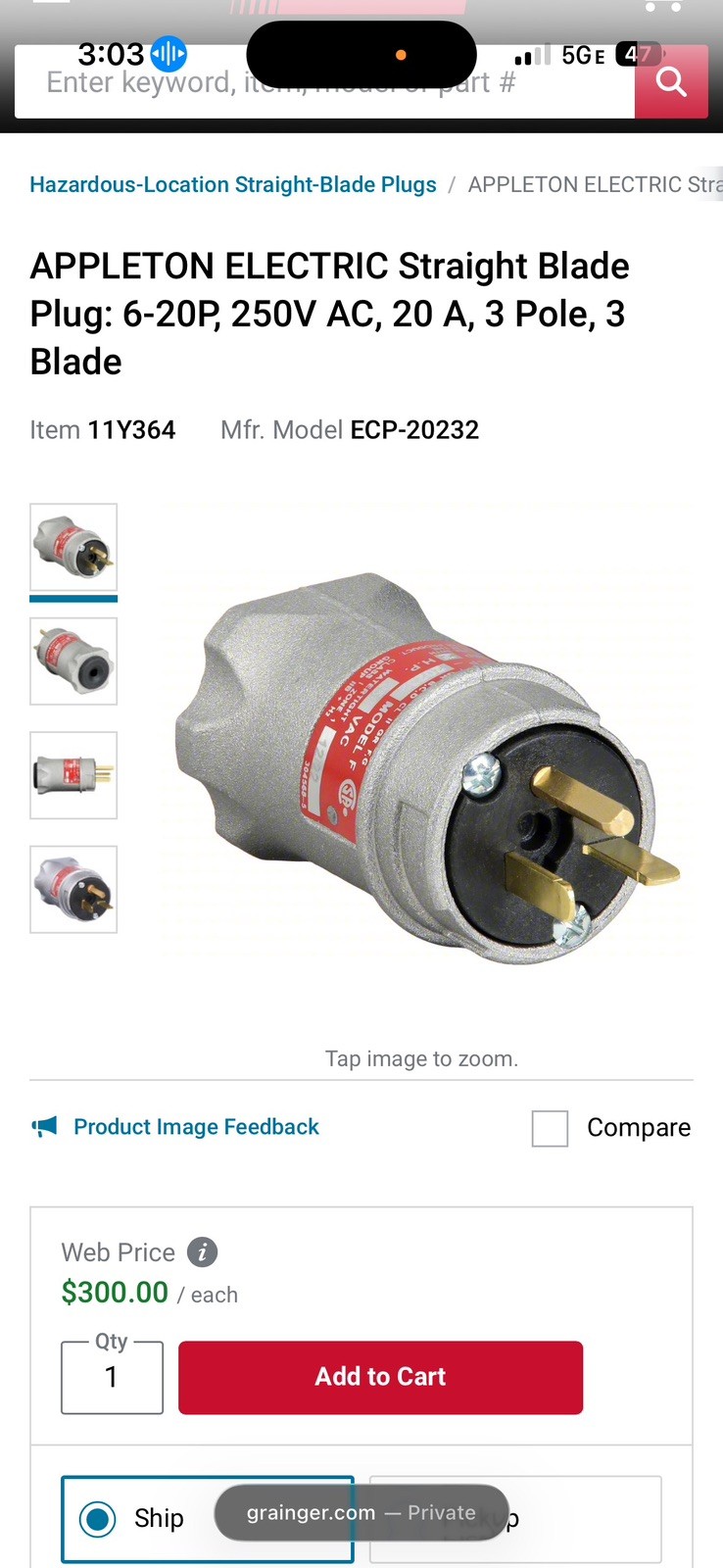 NIB - Appleton - ECP1523 - 2W-3P Plug