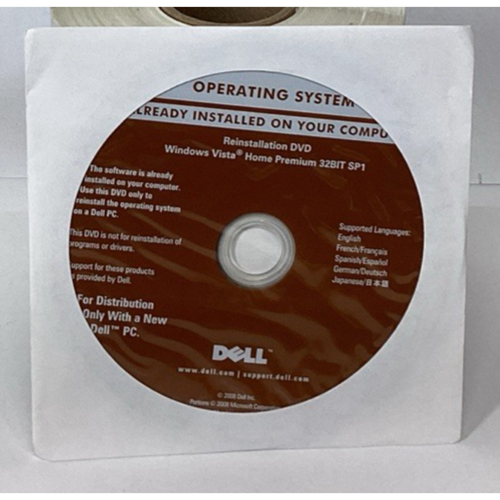 Dell Operating System Reinstallation DVD Windows Vista Premium 32 Bit 0Y794D