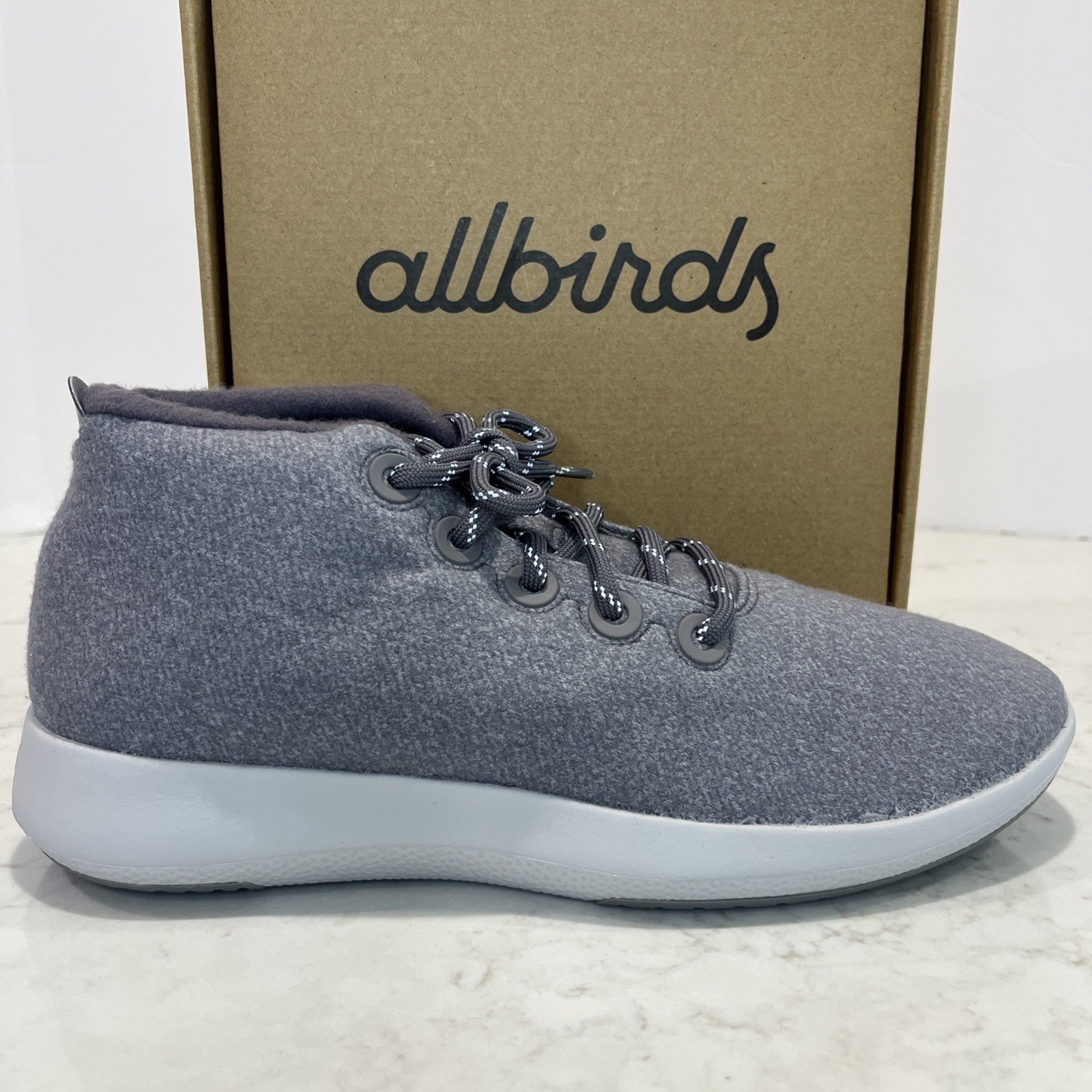 Allbirds NEW Mens 14 Sneakers Wool Runner Up Mizzle Light Gray Travel Shoes