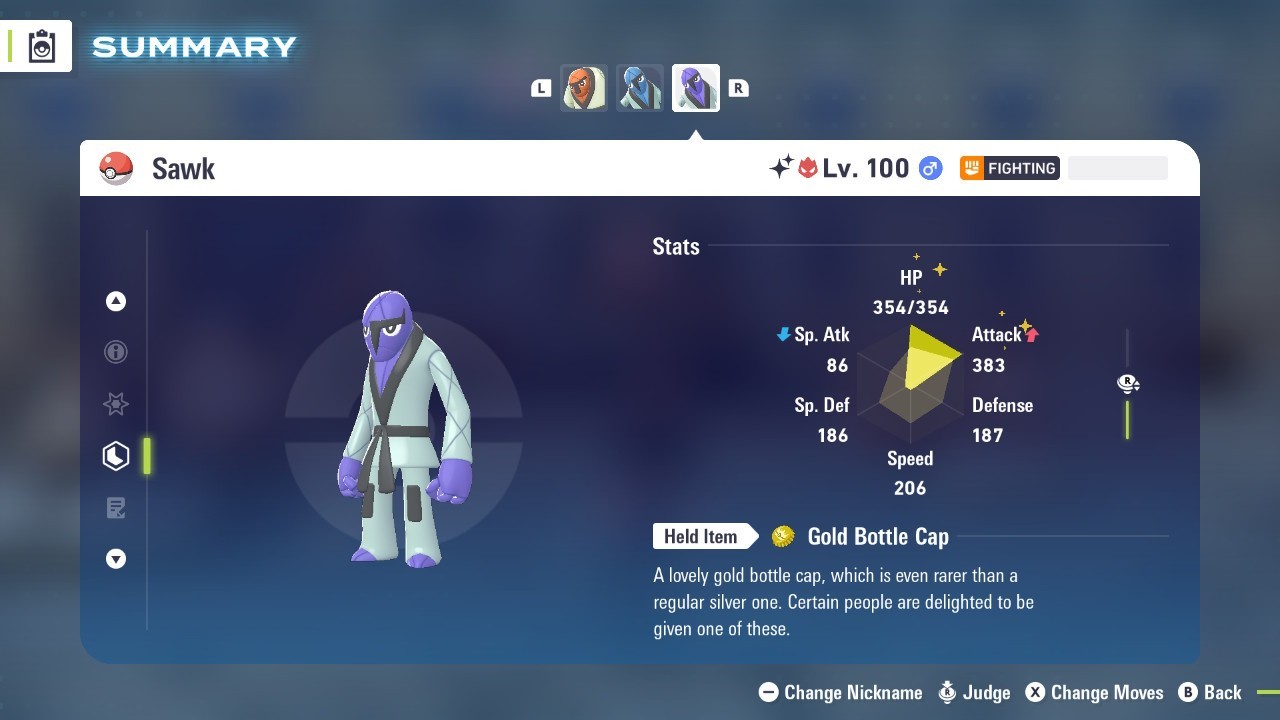 Pokémon Legends: Z-A Shiny Sawk 6iv ✨Max EV✨ ALPHA