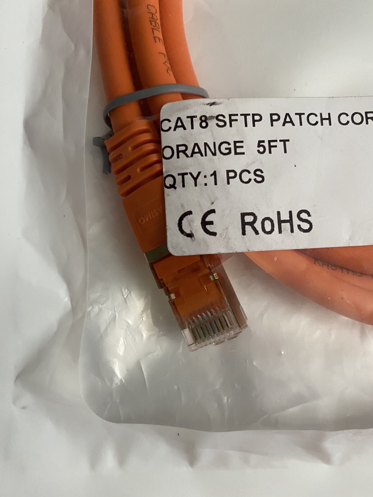 Kasimo Cat8-Super Speed Ethernet Cable..5ft. SFTP Patch Cord Orange.