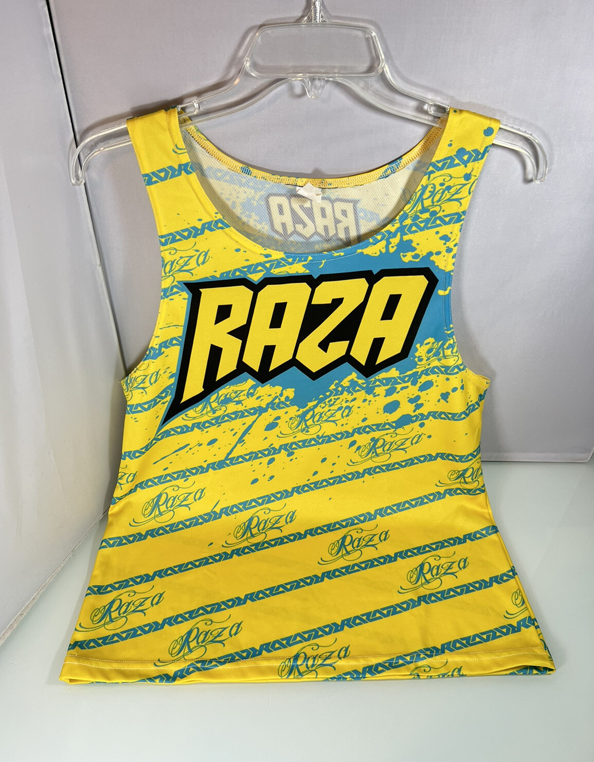 Genuine RAZA Paintball Yellow Tank Top Jersey Mens Size Small *Free Shipping*