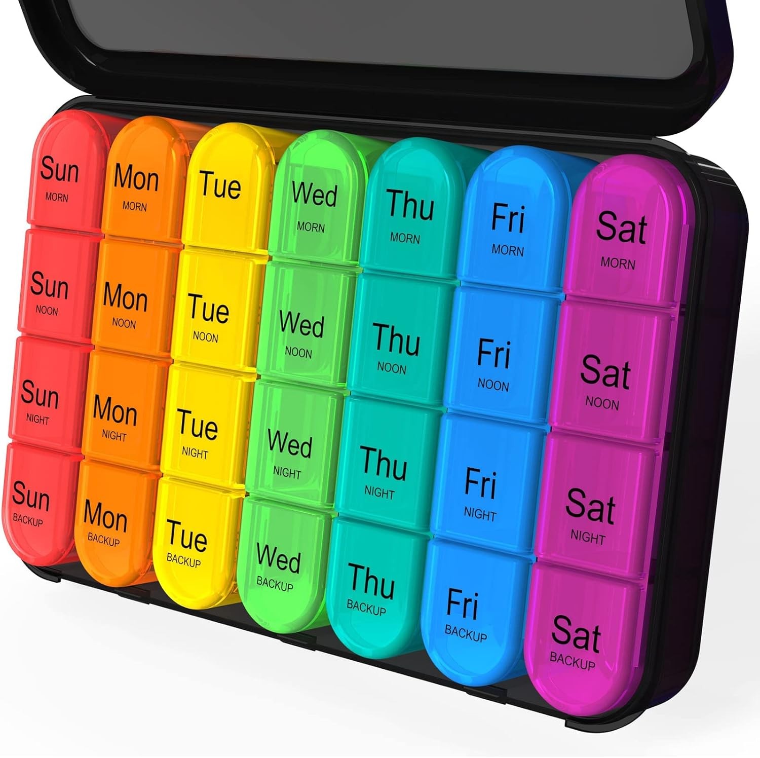 Daviky Pill Organizer 4 Times a Day - Pill Box 7 Day, Large Weekly Medicine Pill