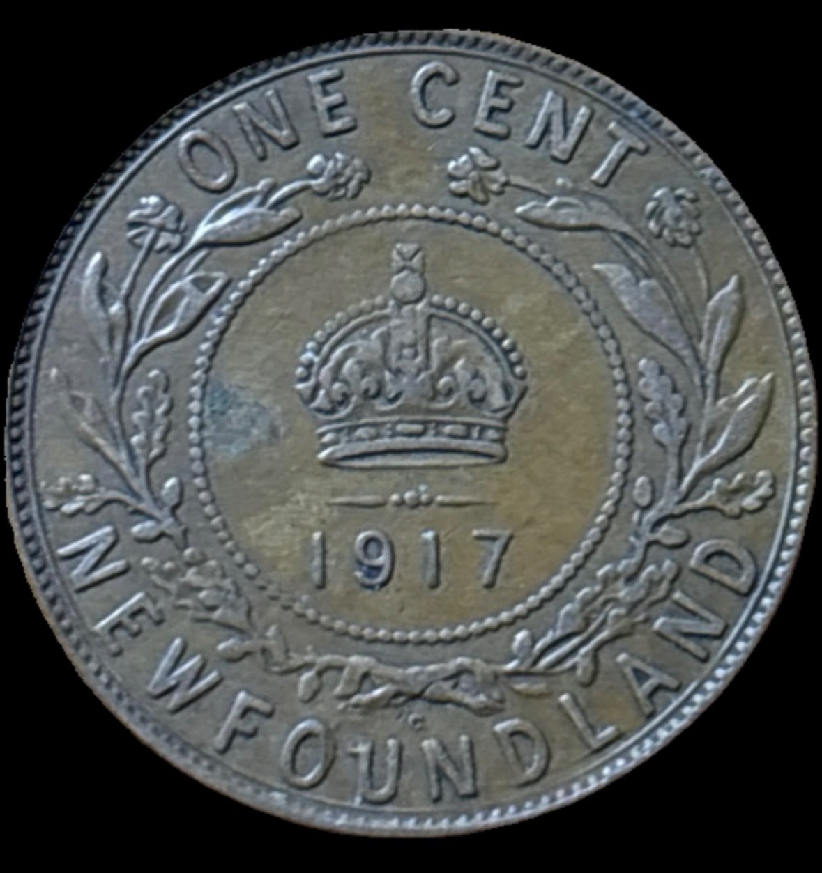 1917c Newfoundland one cent VF