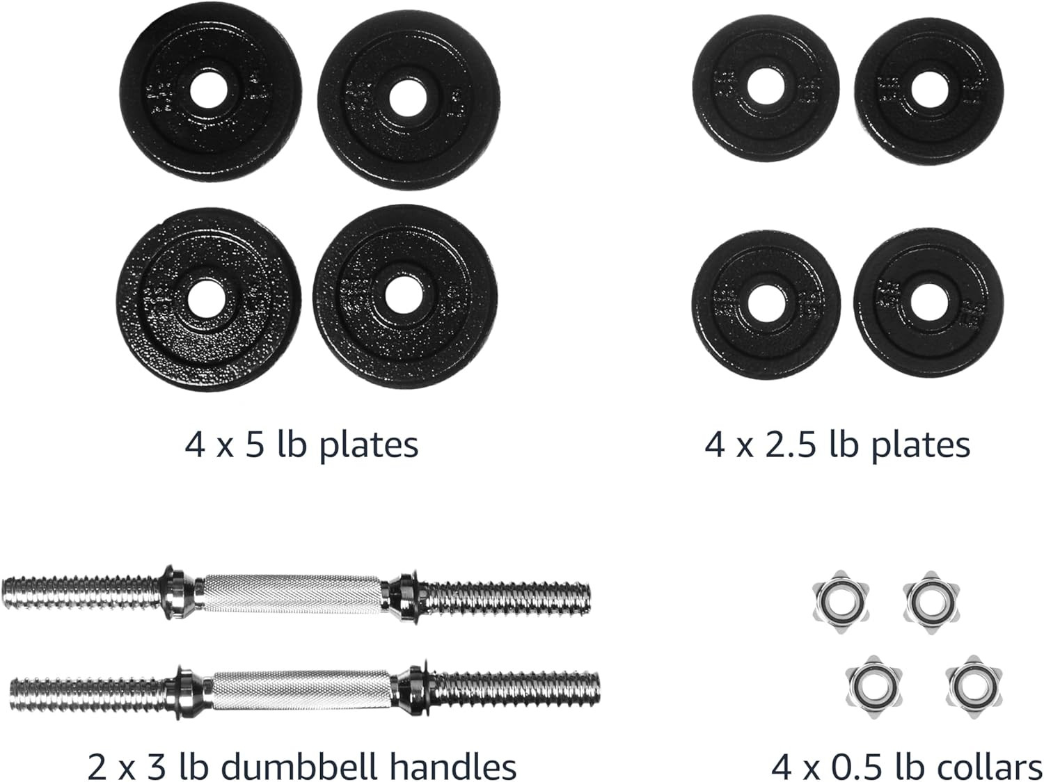 Adjustable Dumbbell Hand Weight Set with Storage Case, Portable, Secure, 38 Poun