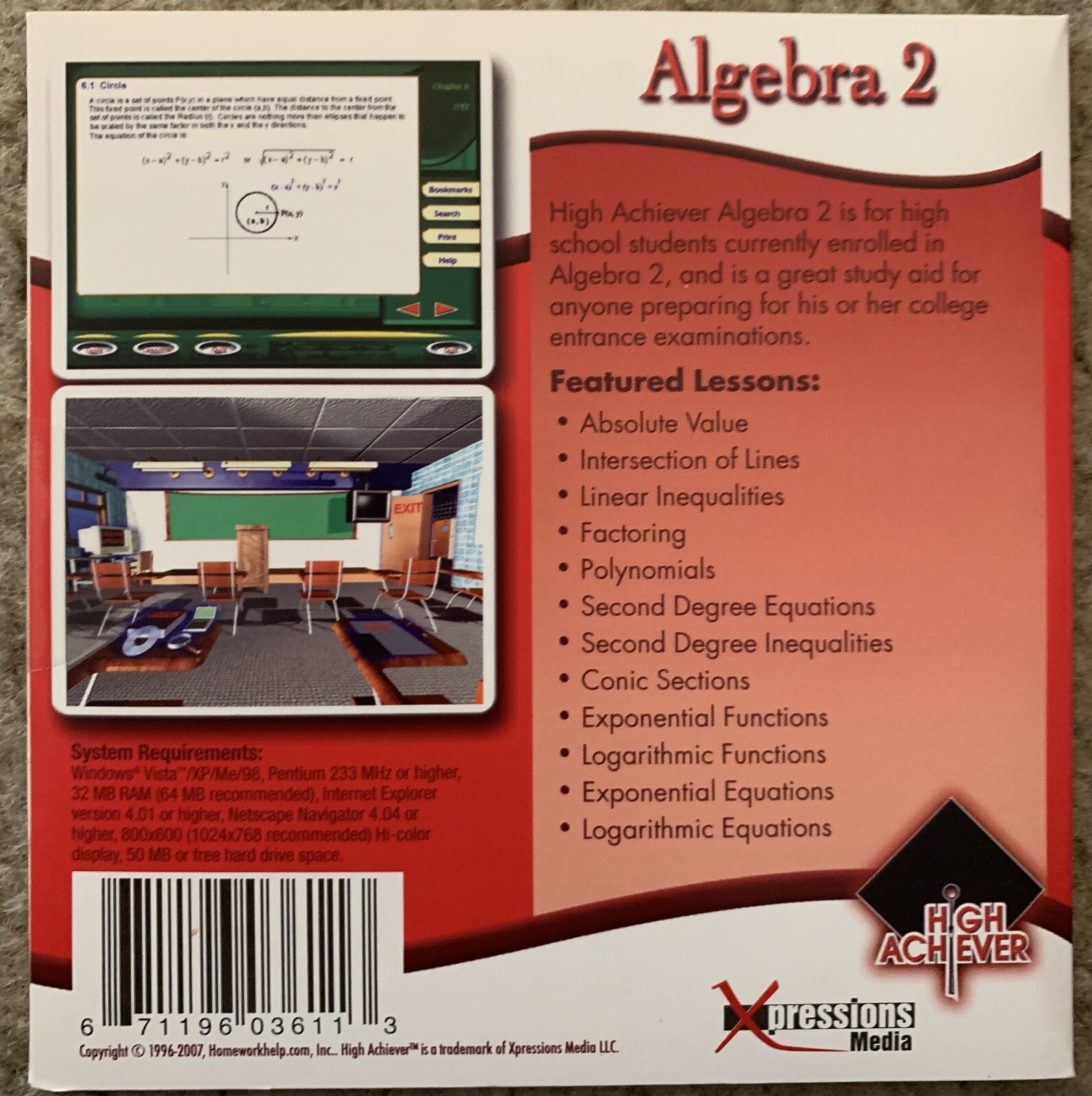 High Achiever PreAlgebra, Algebra 1 & 2 CD ROM Lot (grades 9-12