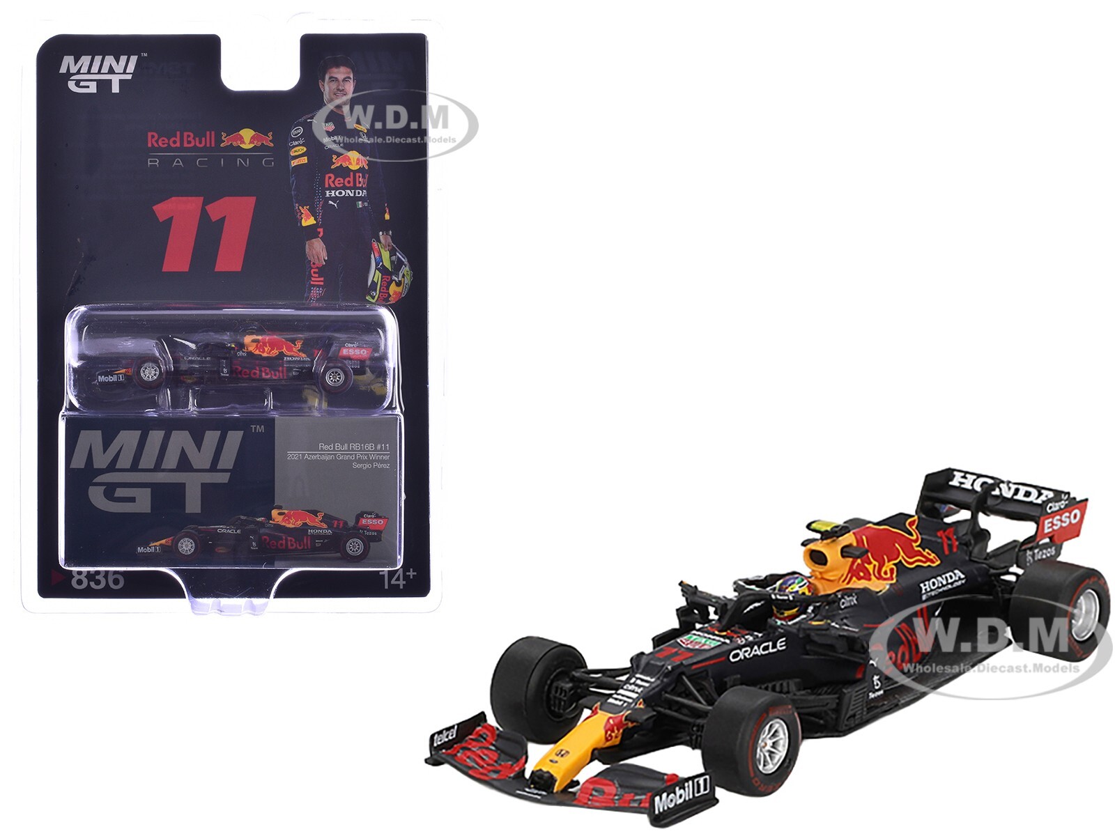 RED BULL RB16B #11 PEREZ WINNER F1 AZERBAIJAN GP 2021 1/64 BY MINI GT MGT00836