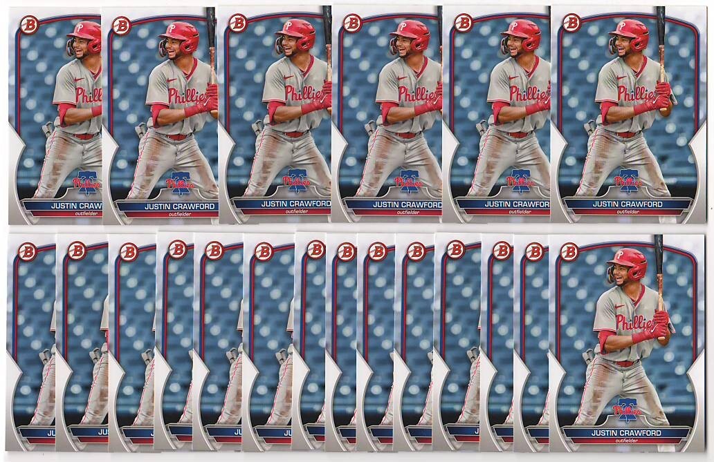x20 Justin Crawford 2023 Bowman Draft #71 Rookie Card  lot/set Phillies Prospect