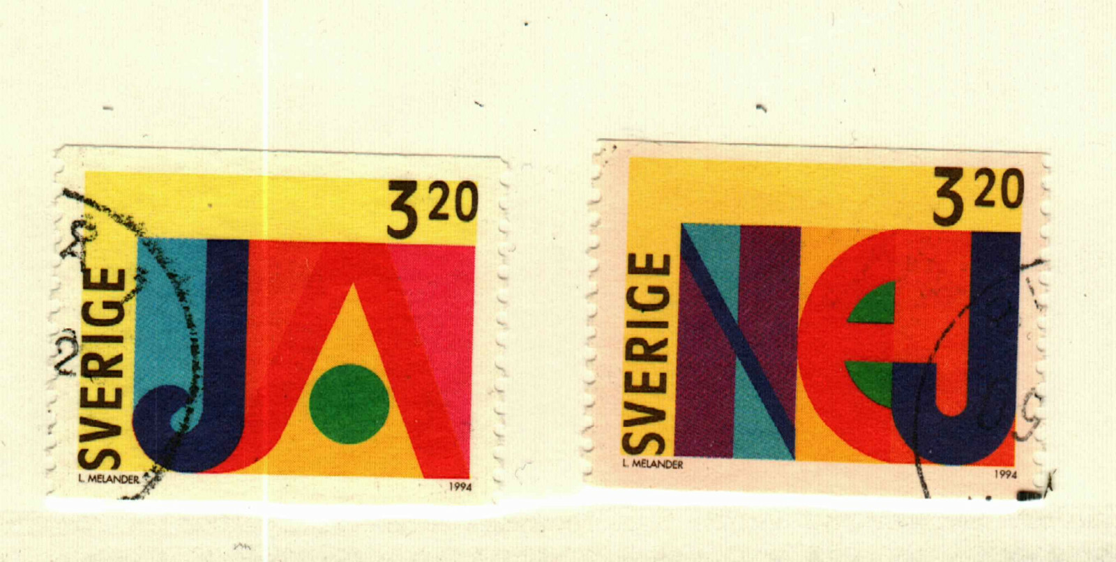 Sweden #2095-6 used CV$1.20