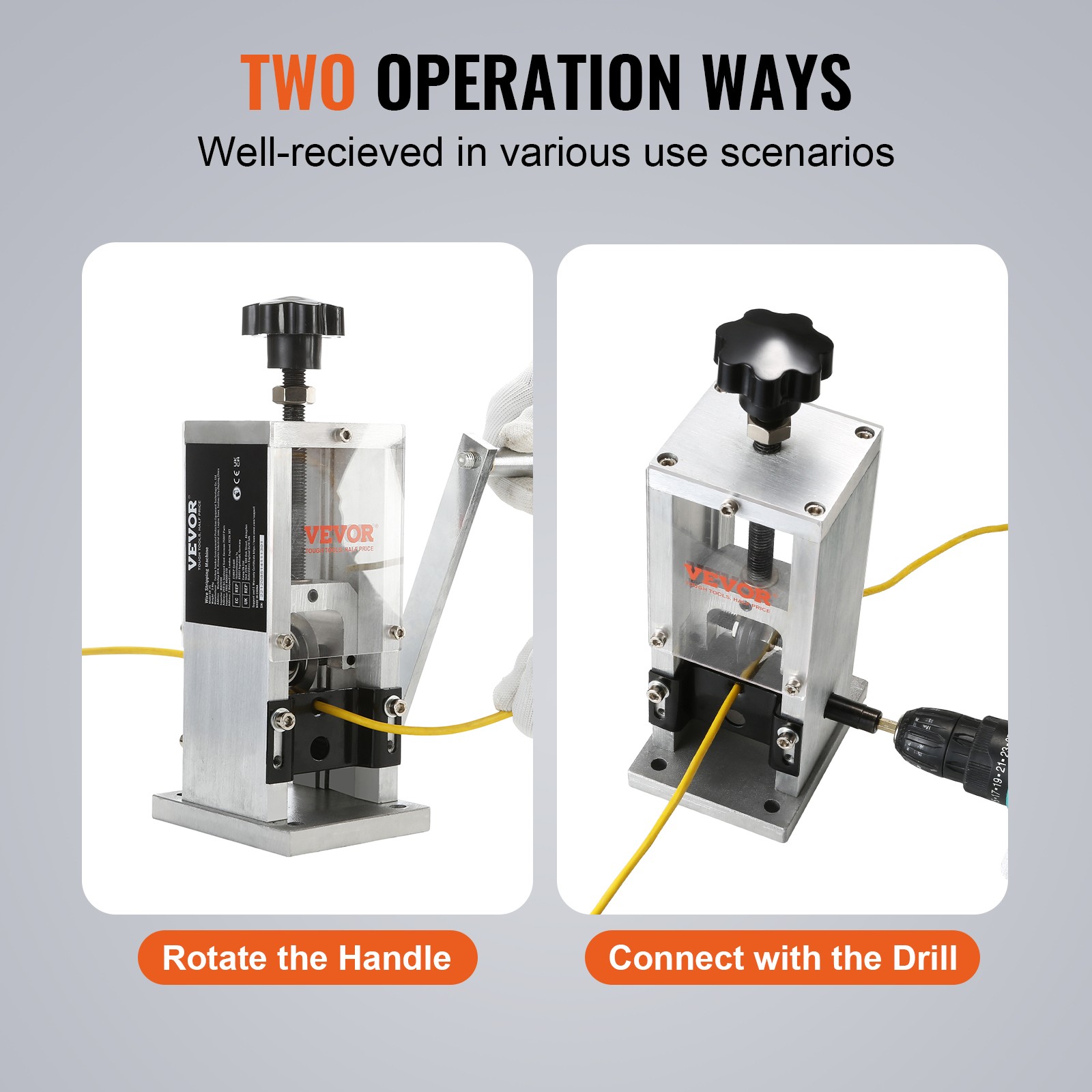 VEVOR Manual Wire Stripping Machine Portable Cable Stripper 0.06''-1.18'' Visual
