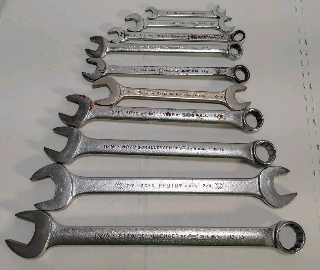 Proto Wrenches Lot Of 10 Made In Usa 9/32 - 13/16