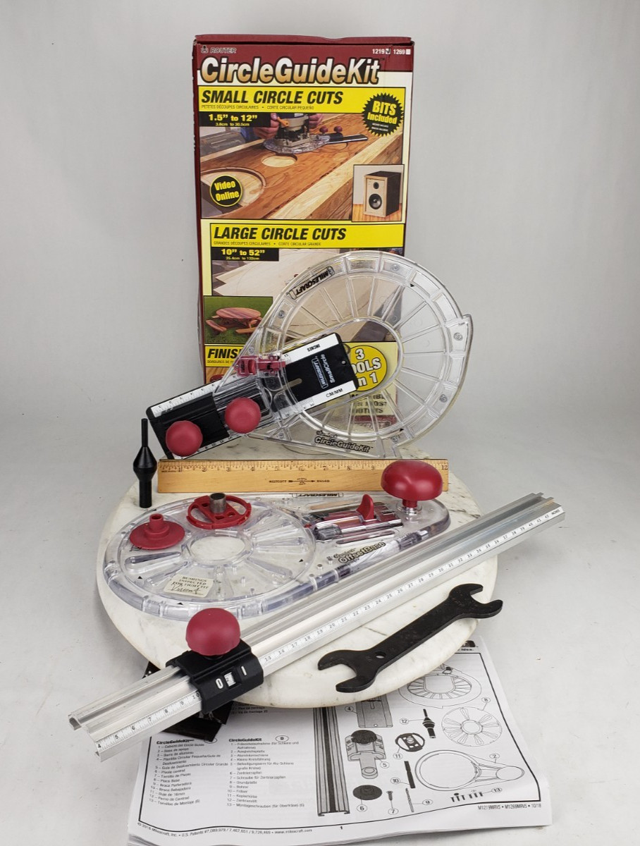 Milescraft 1219 Circle Guide Kit - Router Circle Cutting Jig Large & Small